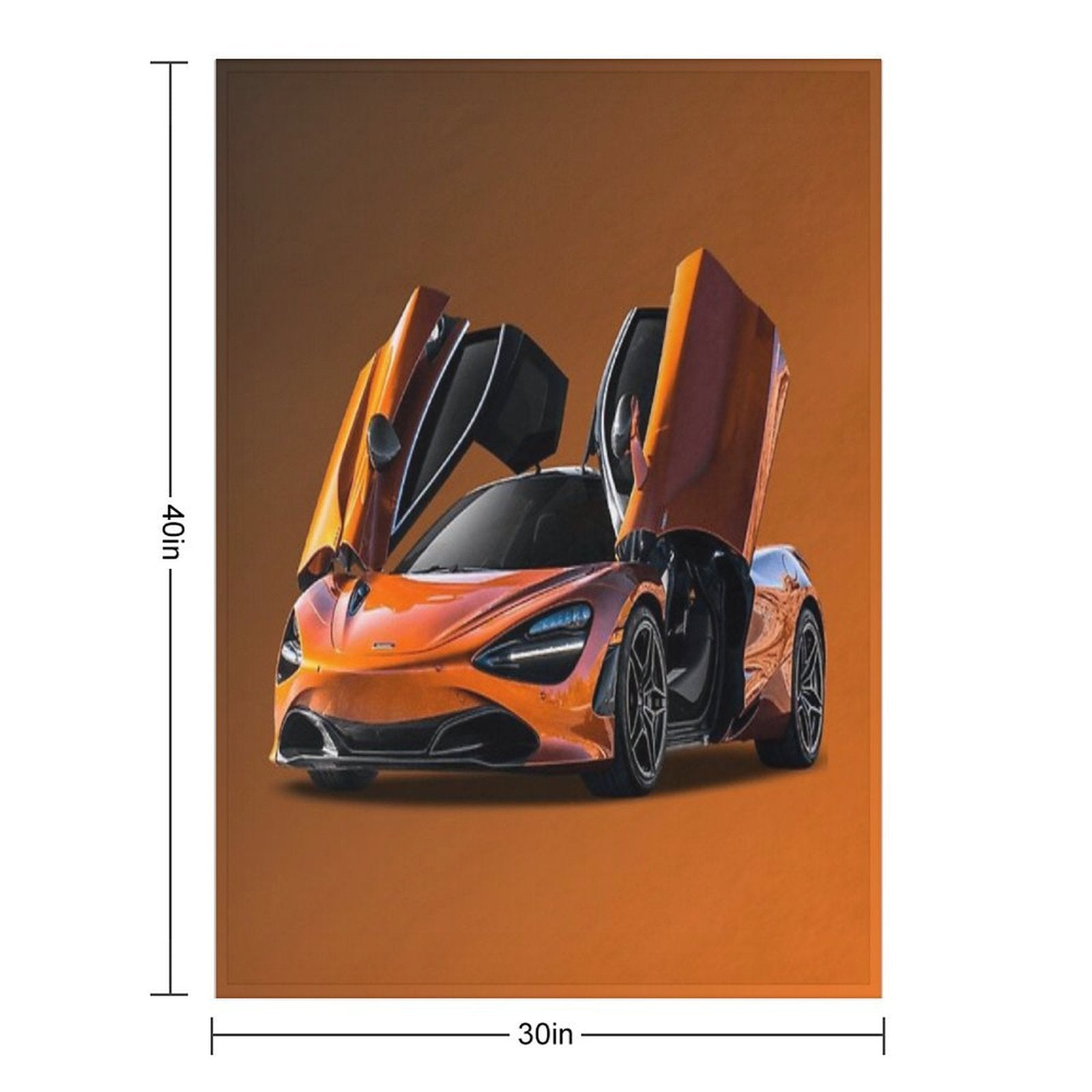 Orange Super McLaren P1 Formula 1 Design Sustainable Throw Blanket