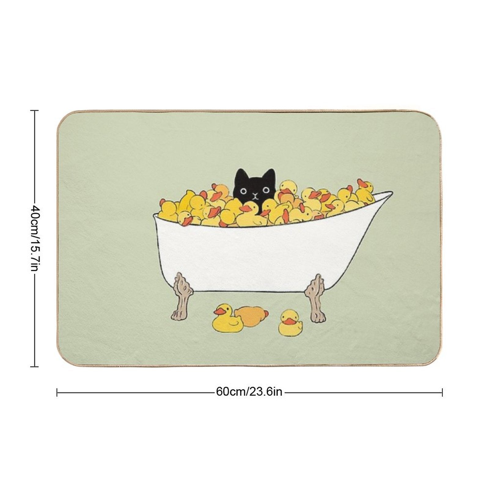 Black Kitty In Bathtub  Versatile Bath Mat