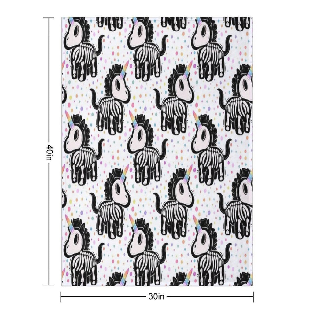 Unicorn Skeleton Multi-functional Throw Blanket