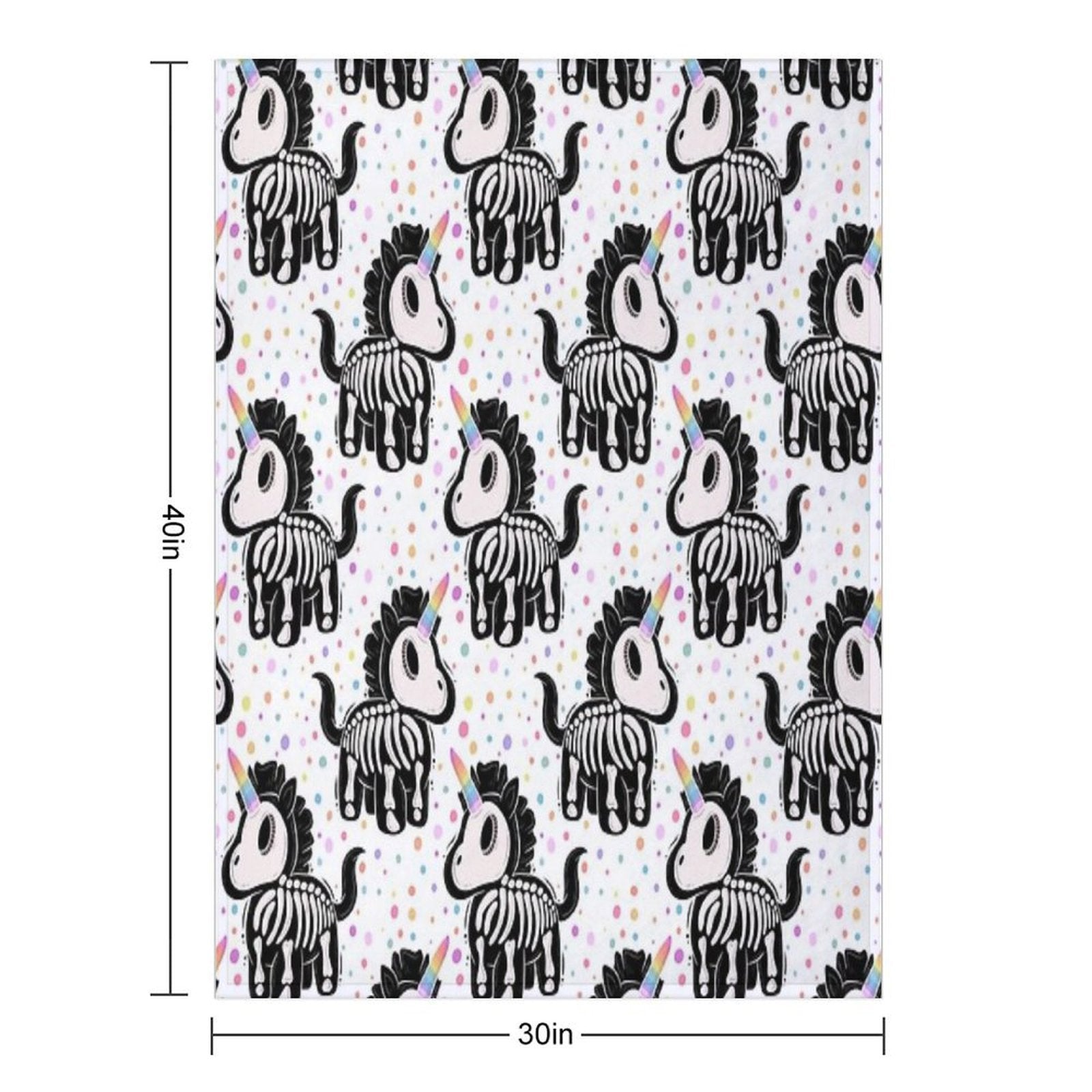 Unicorn Skeleton Multi-functional Throw Blanket