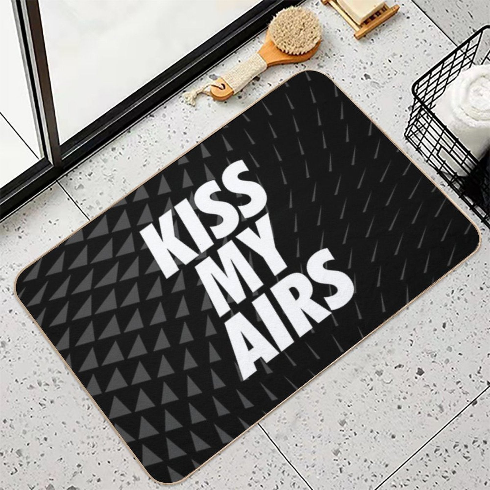 Kiss My Airs Sneaker Head Hype Black & White  Rapid-Drying Bath Mat