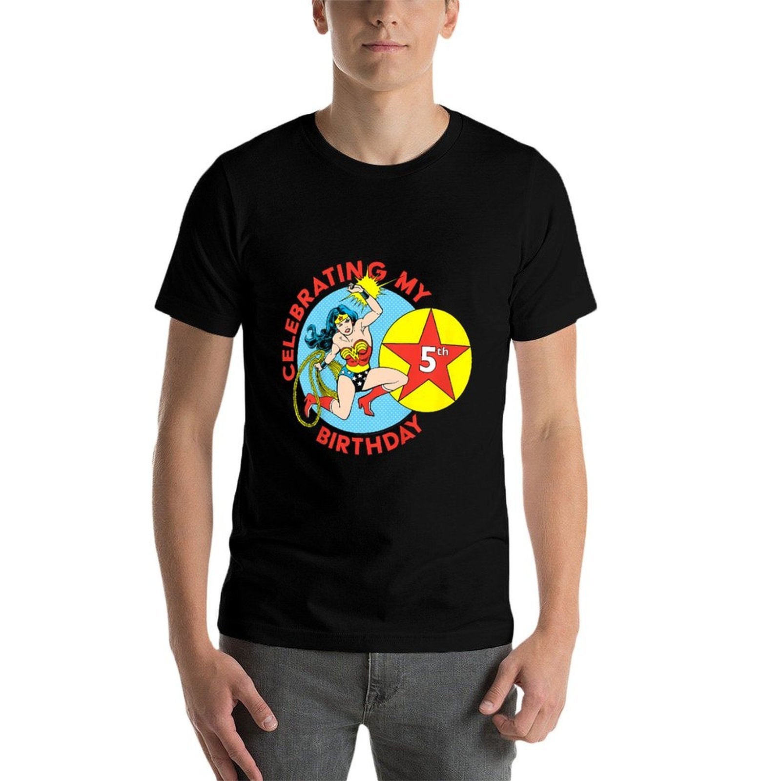 Kids DC Comics Wonder Woman Celebrating My 5th Birthday  Classic T-Shirt