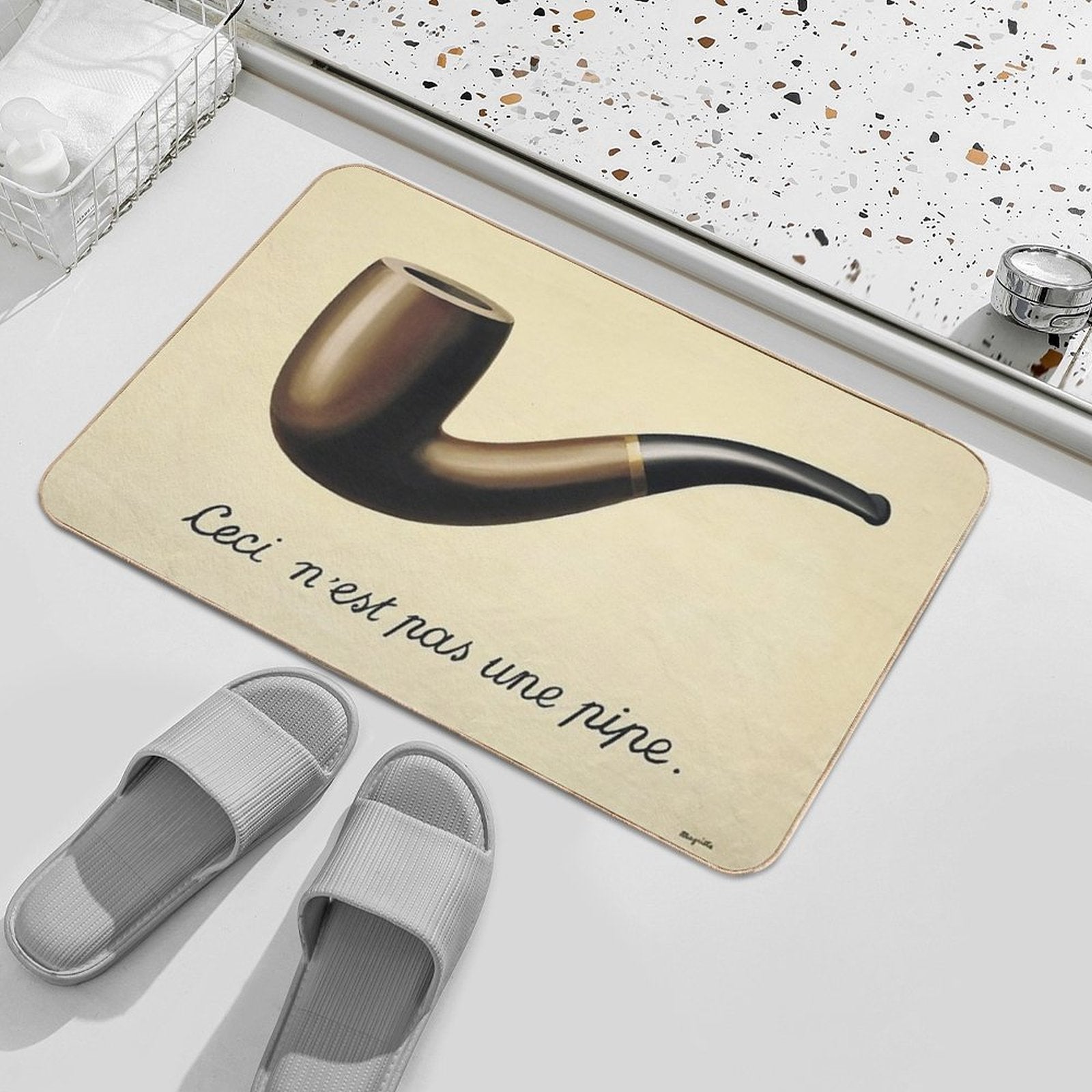 This Is Not A Pipe  Fade-Resistant Bath Mat