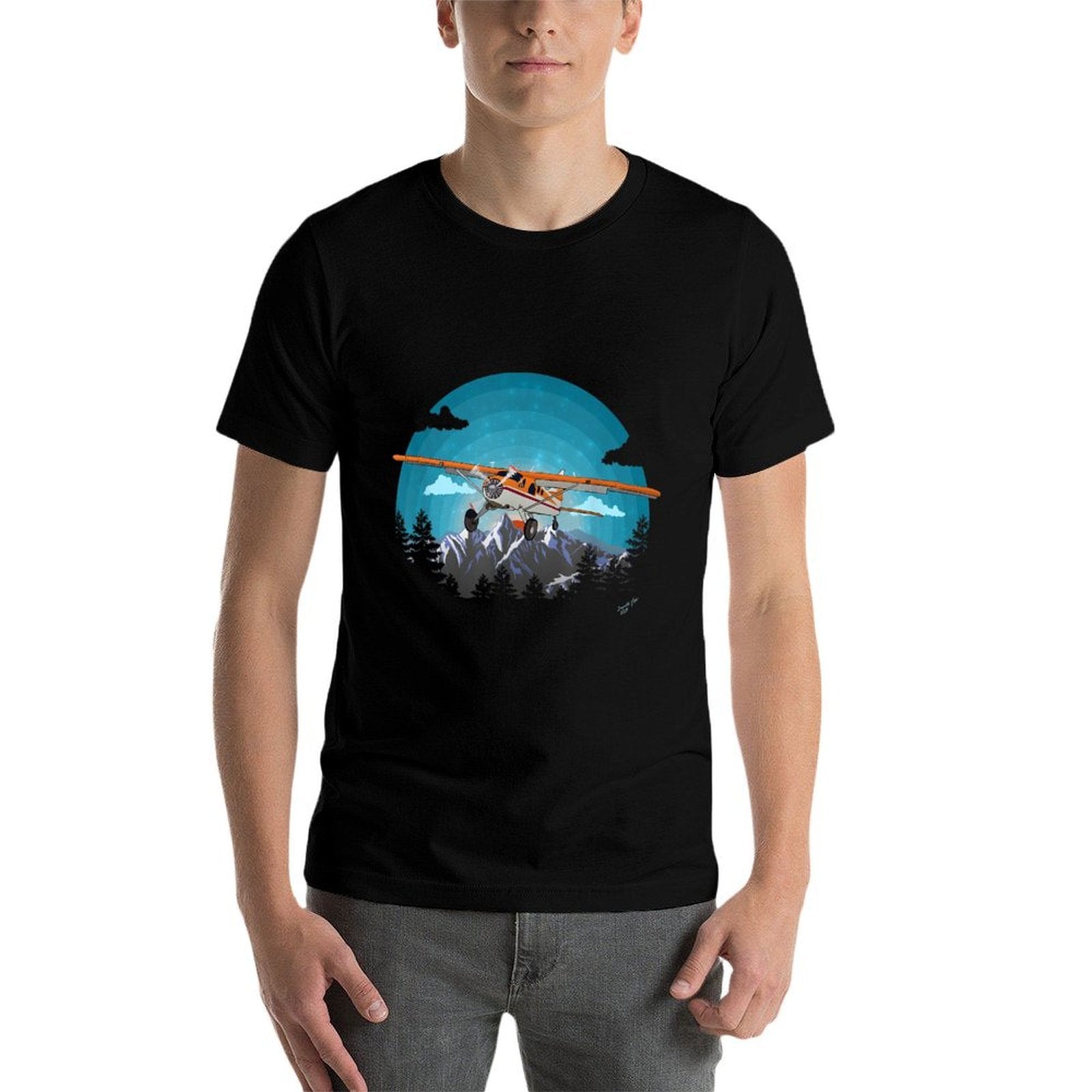 &#34;Twilight Flight&#34;  Beaver Bushplane Airplane Flying Pilot  Soft T-Shirt