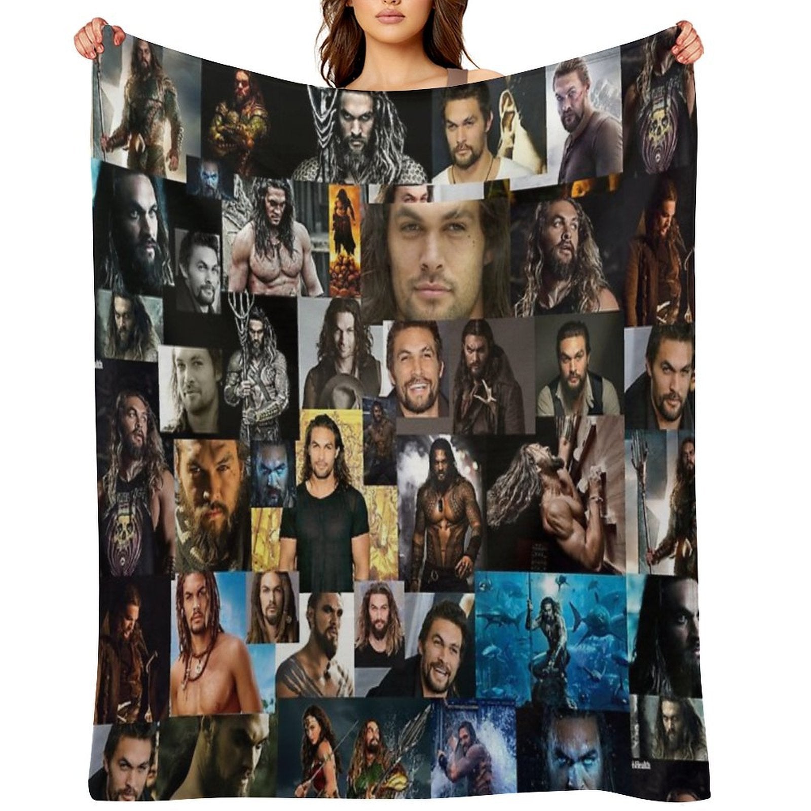 Jason Momoa Abstract Collage Compact Throw Blanket