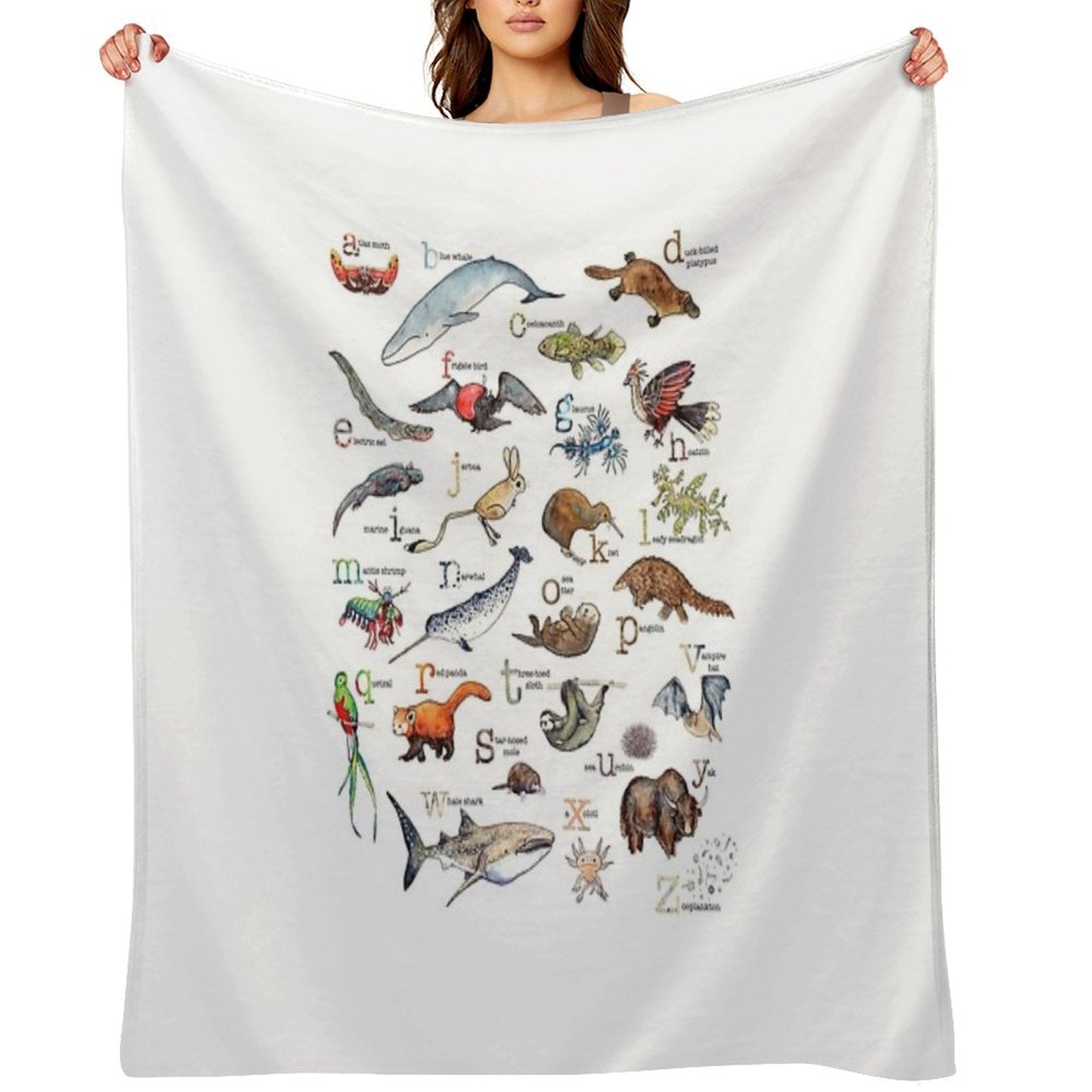 A to Z of Amazing Animals Eco-conscious Throw Blanket