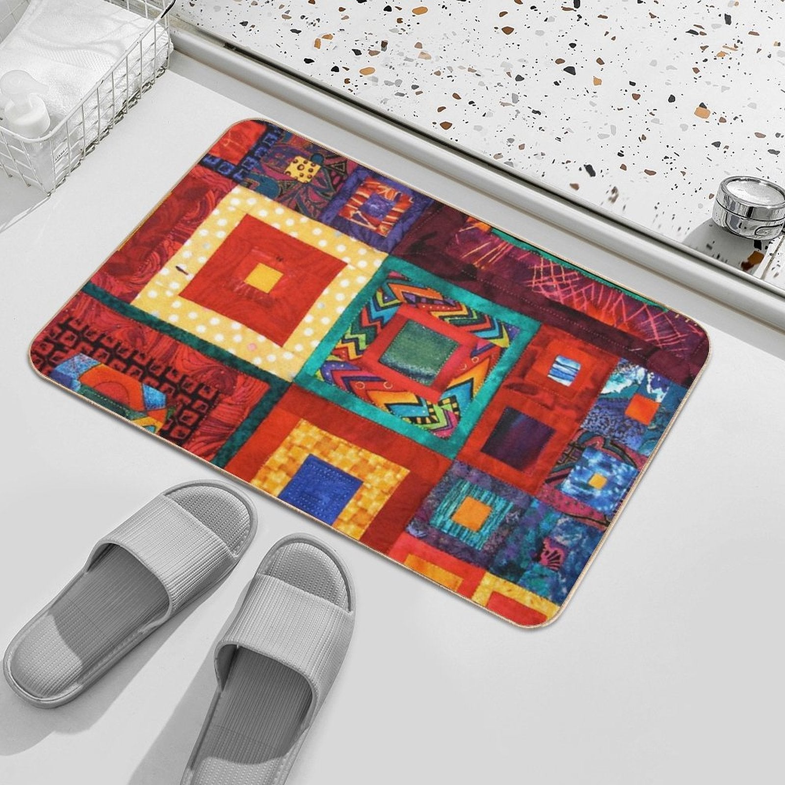 Vintage Design, Multi-culture  Non-Slip Bath Mat