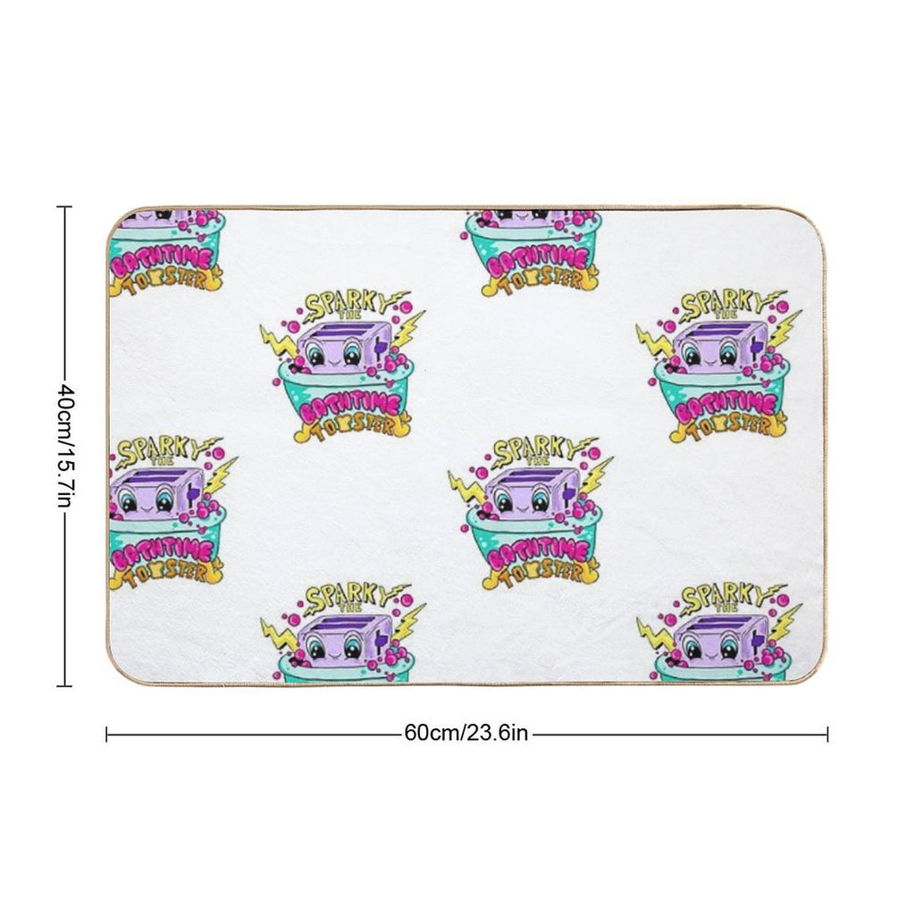 Sparky The Bathtime Toaster  Fade-Resistant Bath Mat