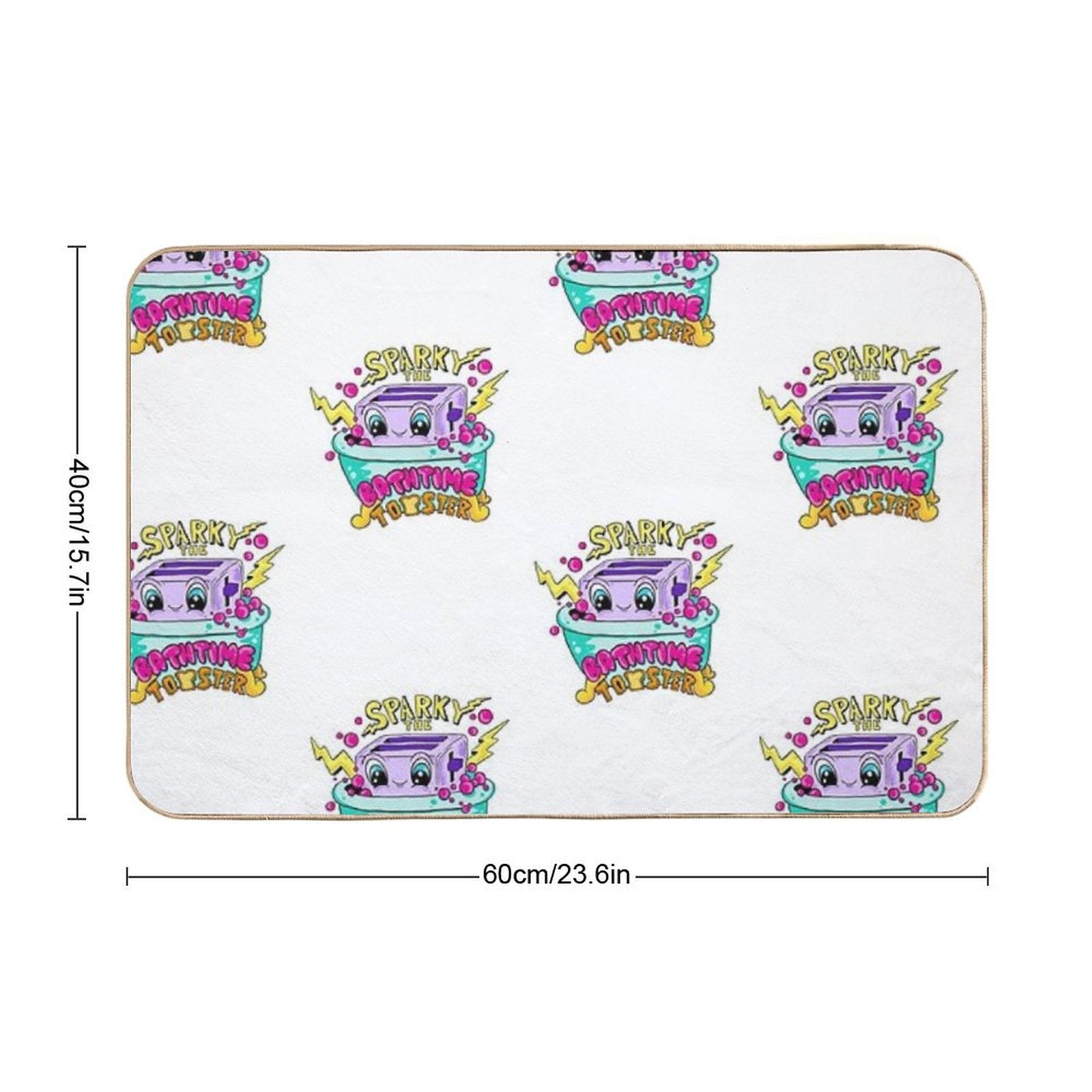Sparky The Bathtime Toaster  Fade-Resistant Bath Mat