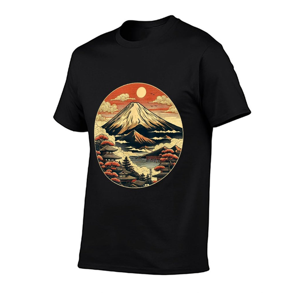 Japanese Fuji Mount Aesthetic Culture Japan Inspired Asian  Oversized Silhouette T-Shirt