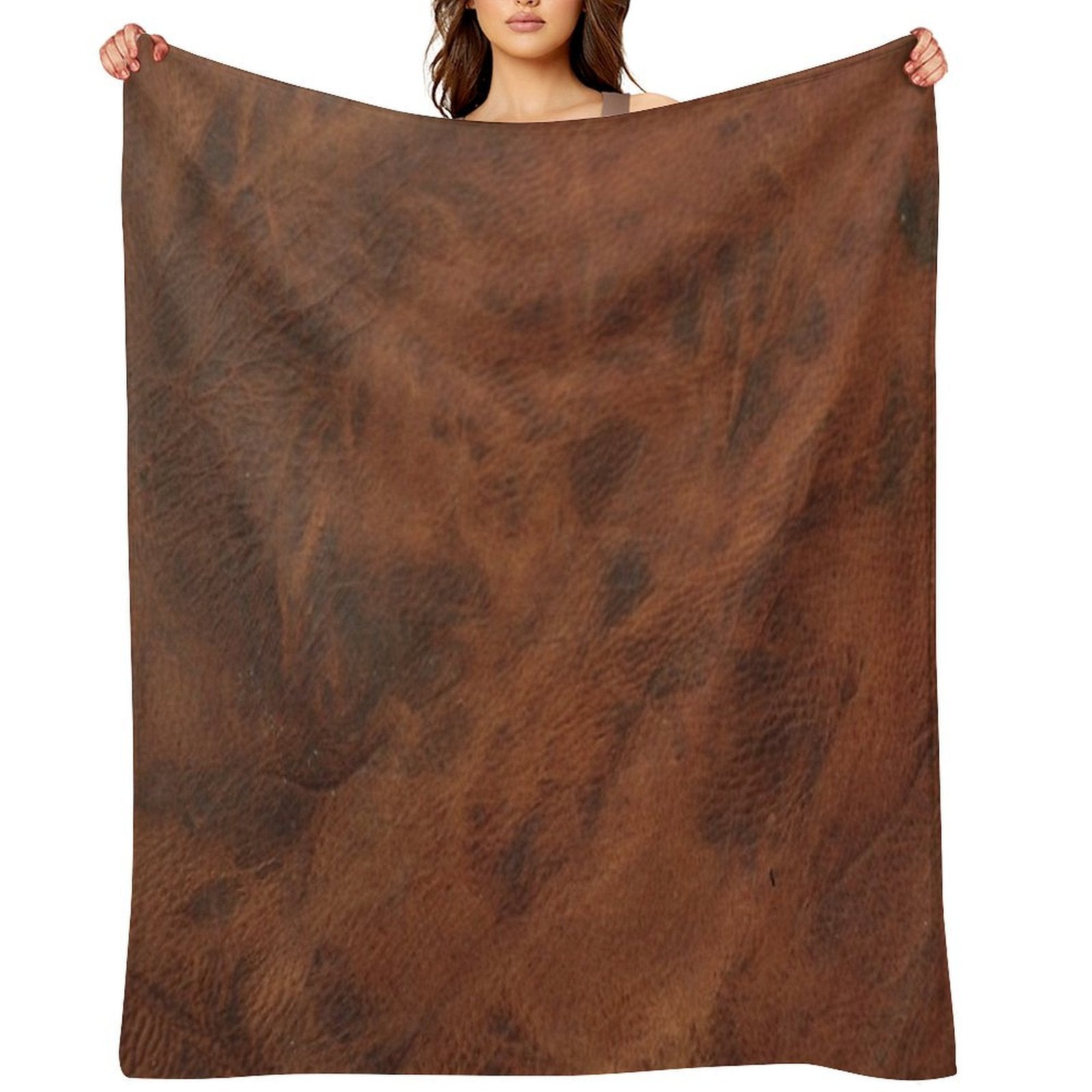 Leather Clouded Pattern Dark Lightweight Throw Blanket