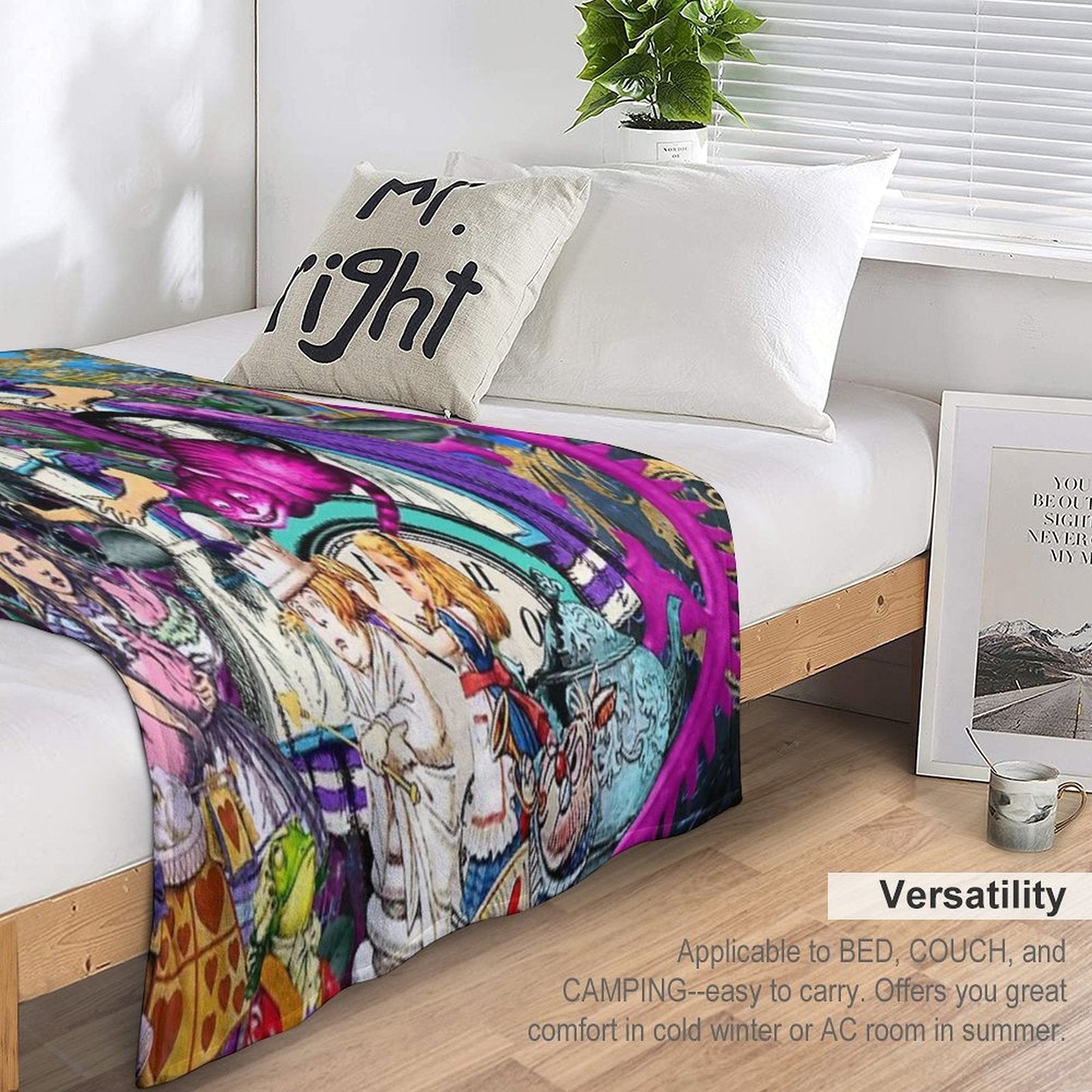 Alice Wonderland, Alice in Vintage Wonderland Eco-conscious Throw Blanket