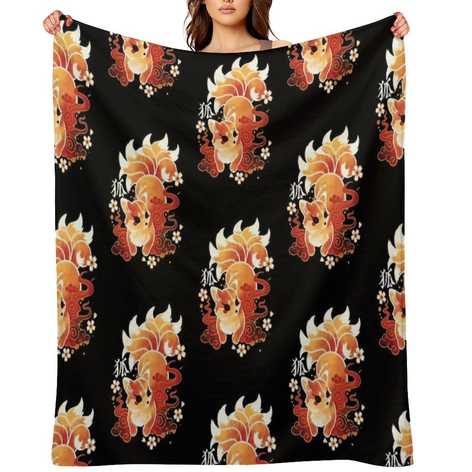 Kitsune Kawaii Comfort Throw Blanket