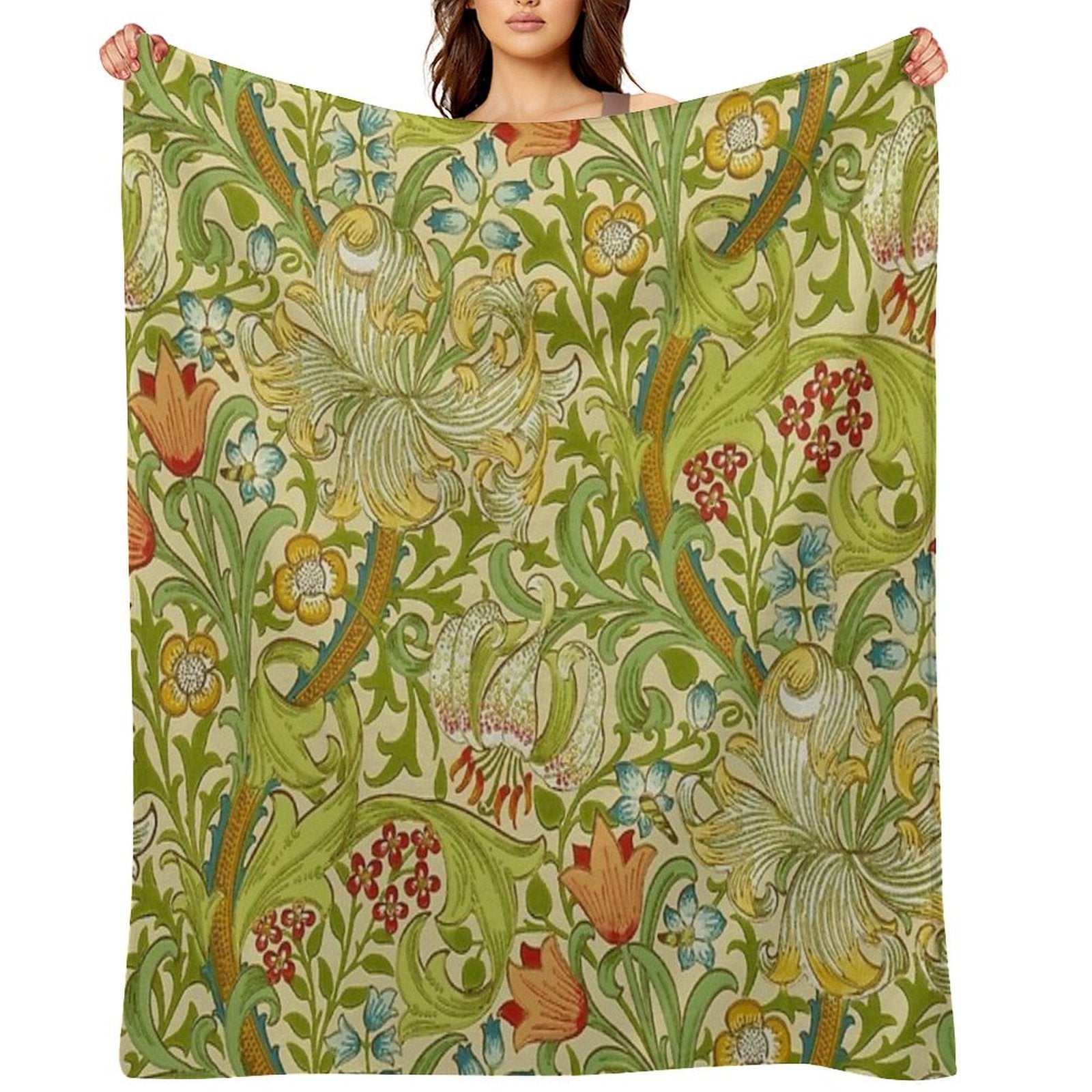 William Morris Golden Lily Quick-dry Throw Blanket