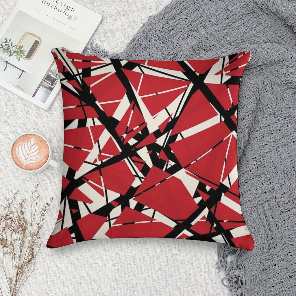 EVH Authentic Stripes Design (red) Soft Hidden Zipper Throw Pillow