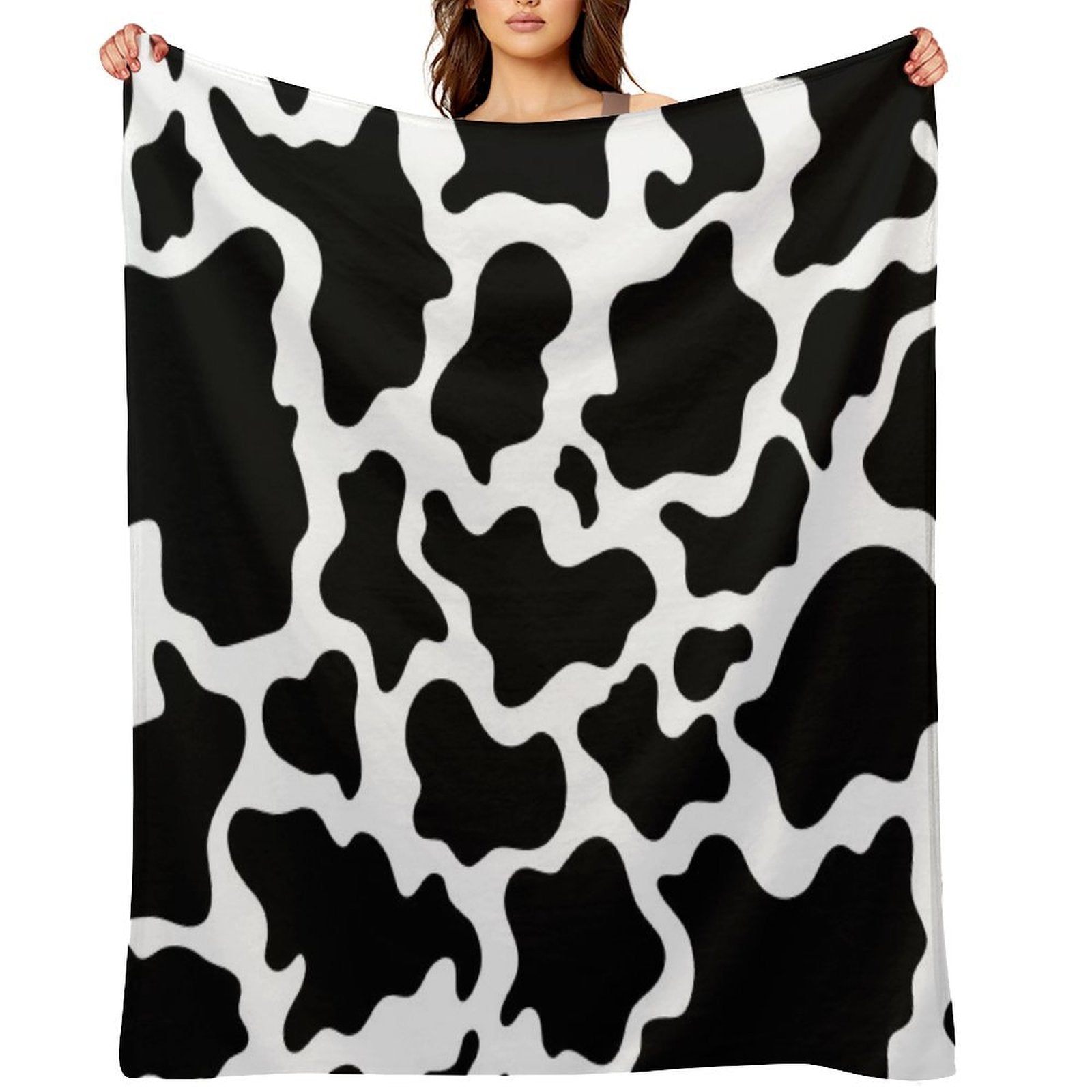 Cow Skin Pattern Velvety-soft Throw Blanket