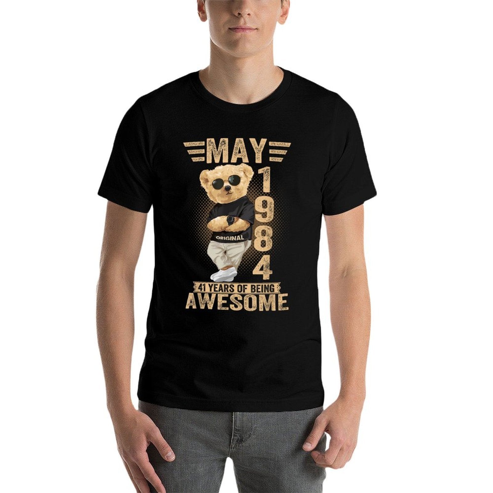 May 41th Birthday Men Women 1984 Awesome Teddy Bear  Odor-resistant T-Shirt