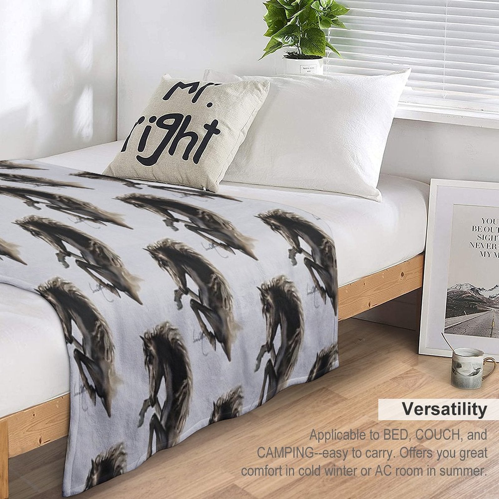 Black Fury (Cut-Out) Multi-functional Throw Blanket