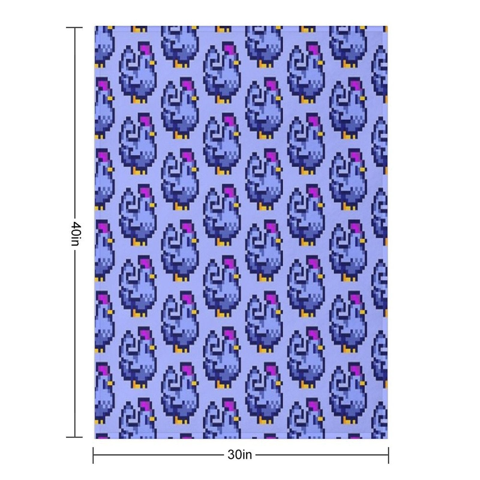 Blue Chicken Stardew Valley Plush Throw Blanket
