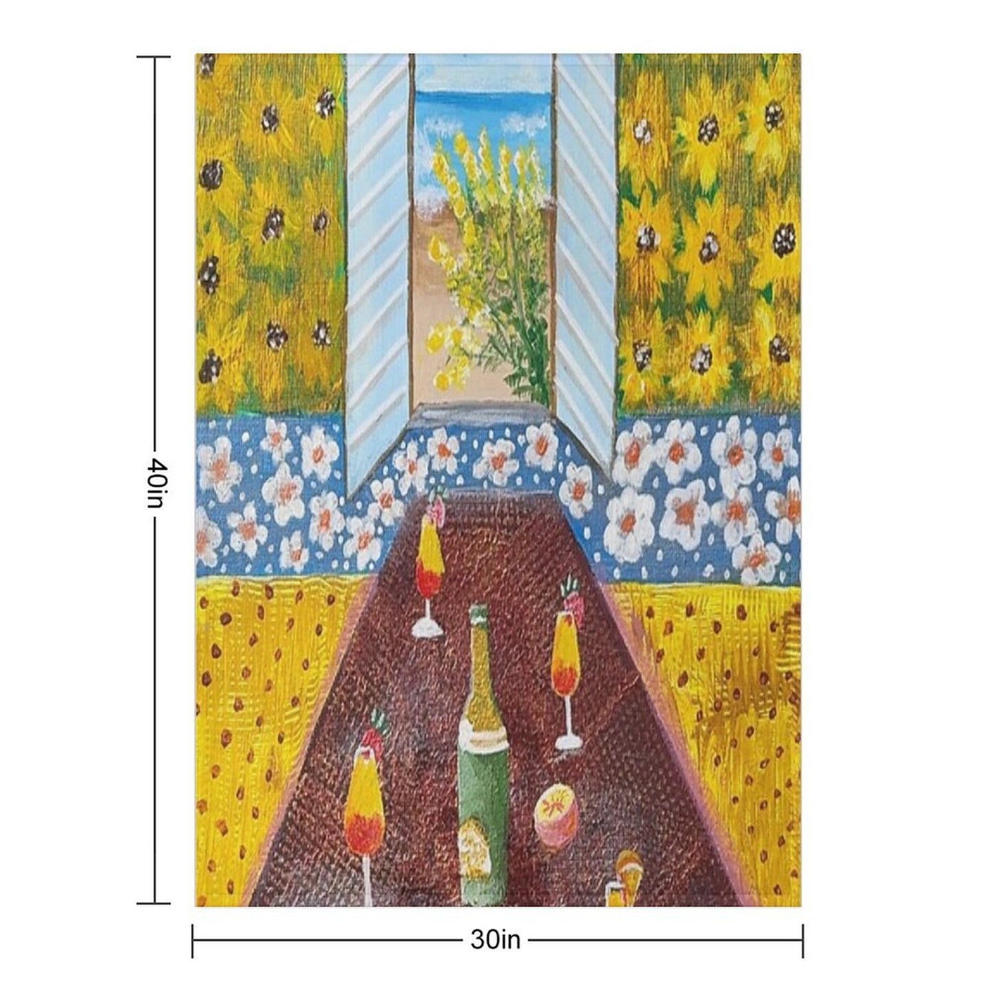 Mimosas And A Sea View Machine-washable Throw Blanket