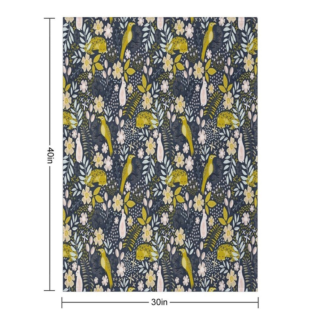 Woodland Flora Durable Throw Blanket