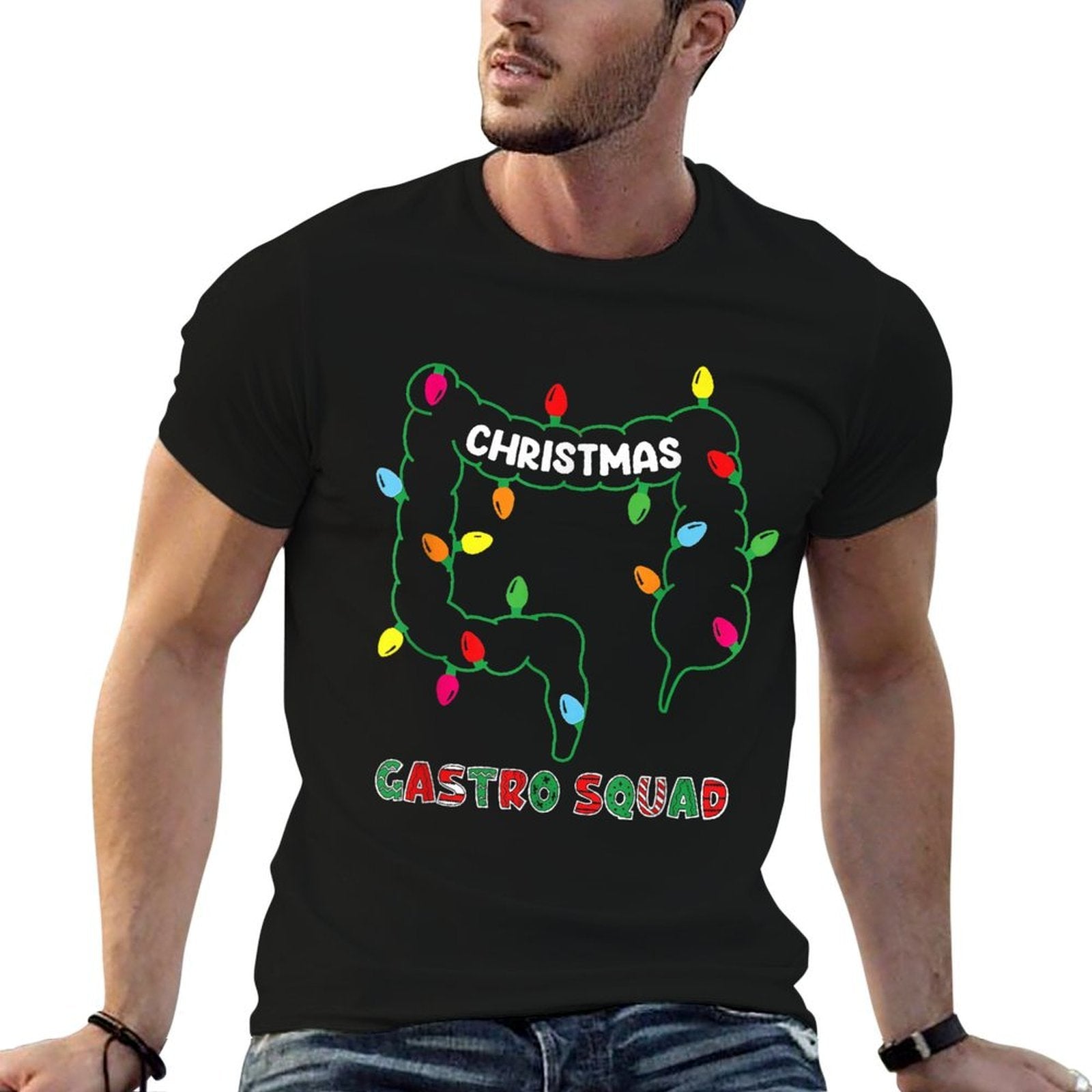 Christmas Gastro Squad Funny Doctor Nurse Holiday  Graphic-printed T-Shirt