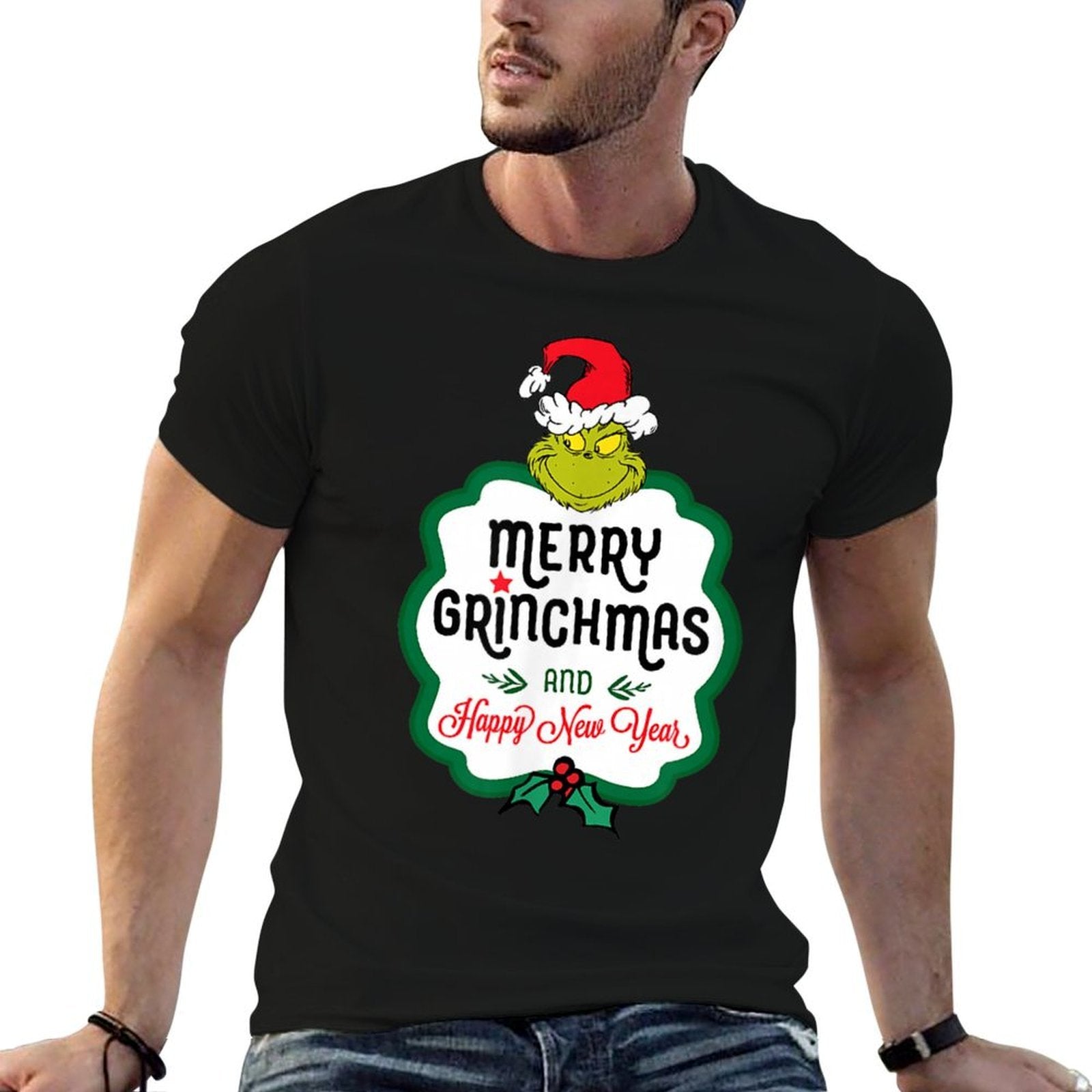 Dr. Seuss Grinch Happy New Year T-shirt  Trendy Pattern T-Shirt