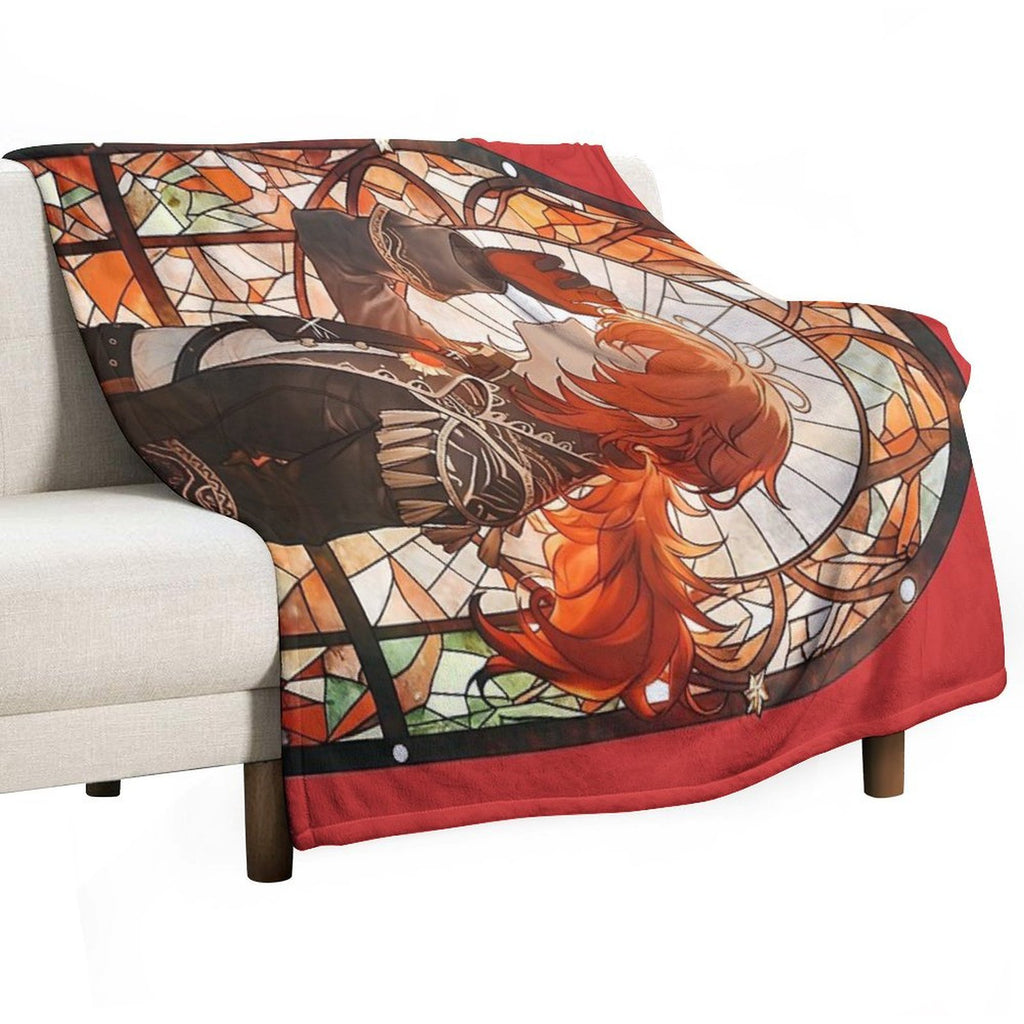 Stained Glass Diluc Comfort Throw Blanket