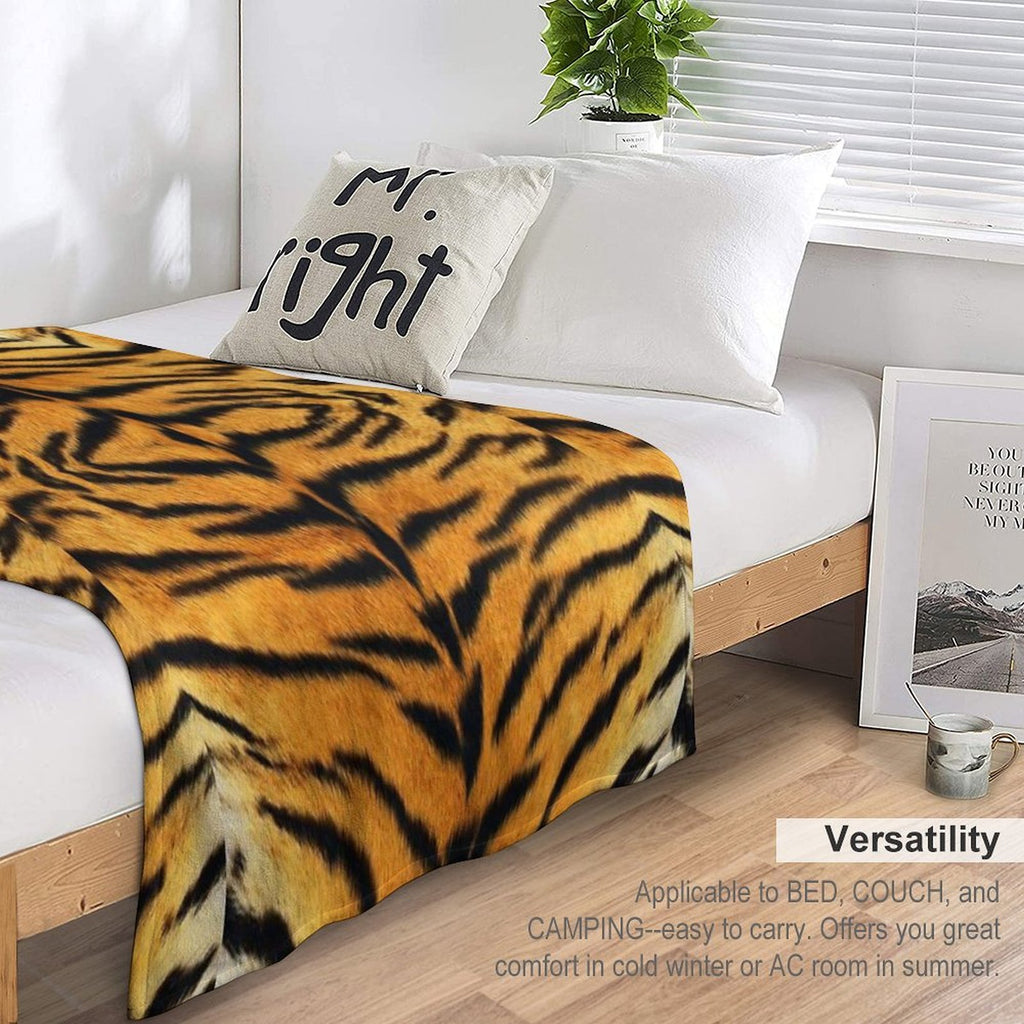 Tiger Print Wrinkle-free Throw Blanket