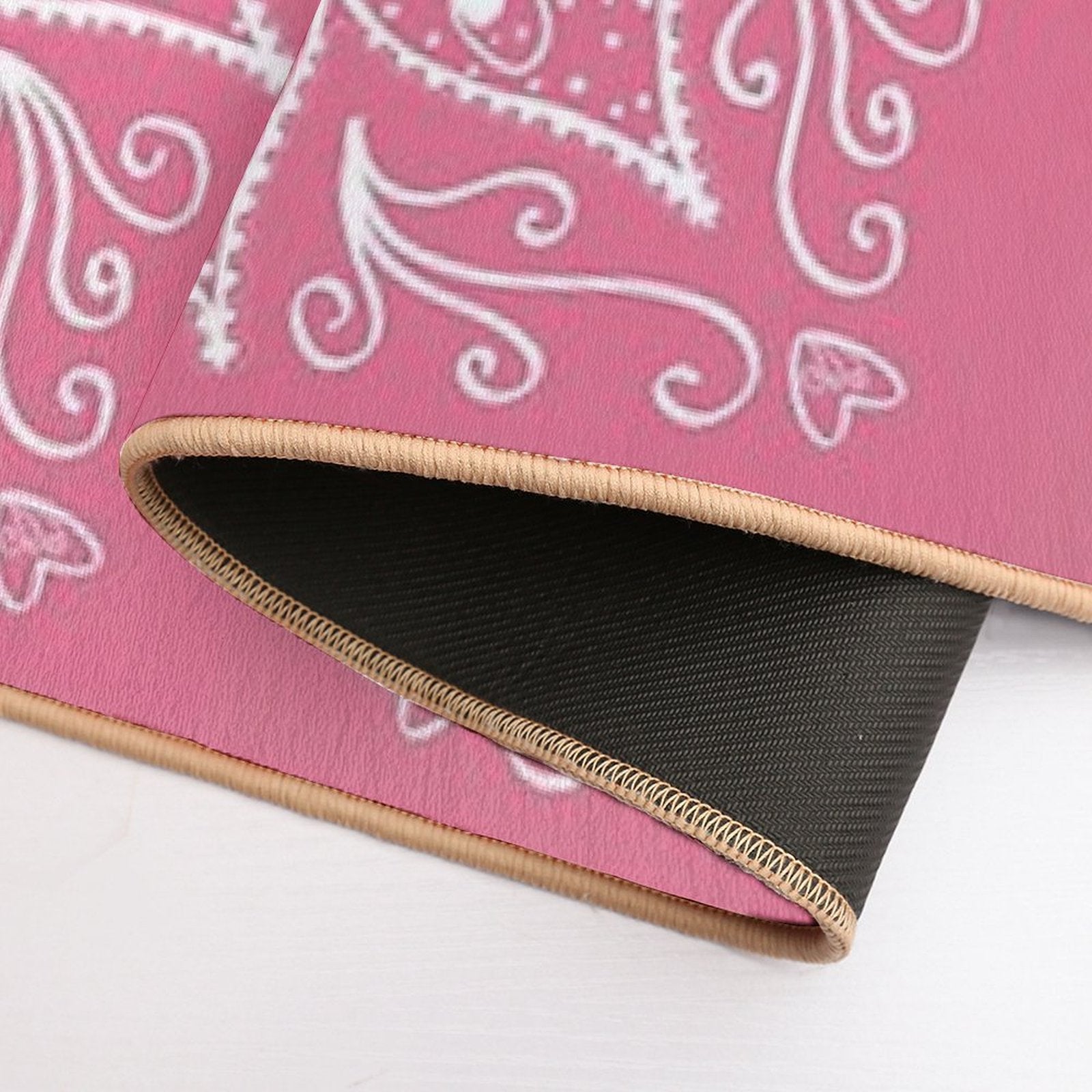 Mandala Hot Pink Durable Bath Mat