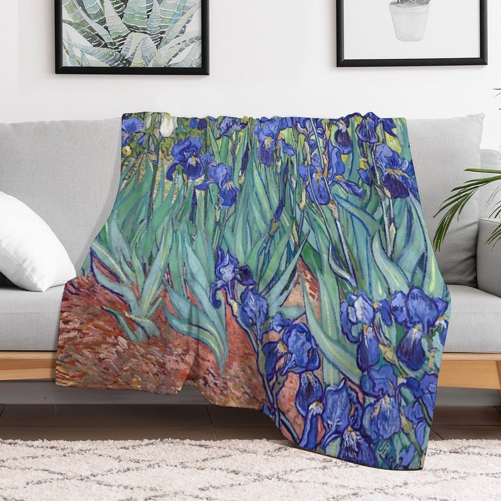 Van Gogh - Irises Anti-pilling Throw Blanket