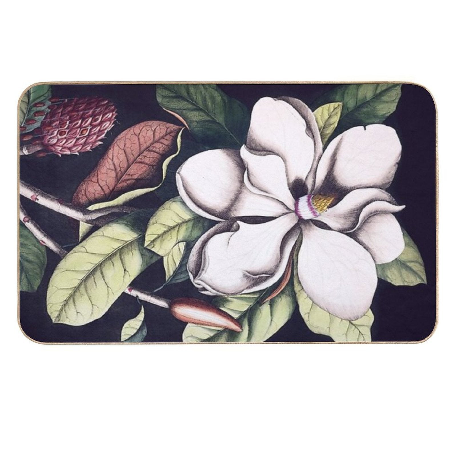 Magnolia Flower  Easy To Clean Bath Mat