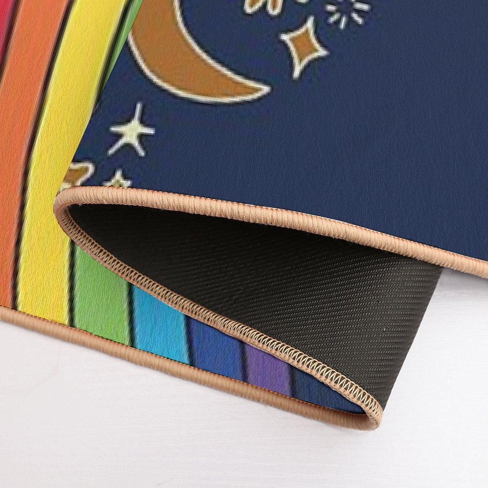 Rainbow Blue Background  Dirt-Trapping Bath Mat