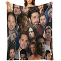Sebastian Stan Photo Collage Handsome Guy Wrinkle-free Throw Blanket