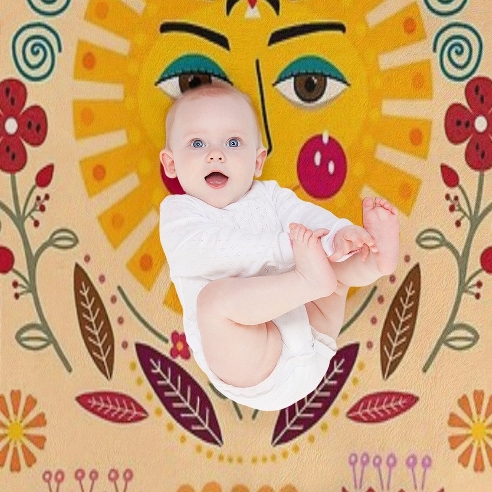 Folk Art Inspired By The Fabulous Frida Compact Throw Blanket