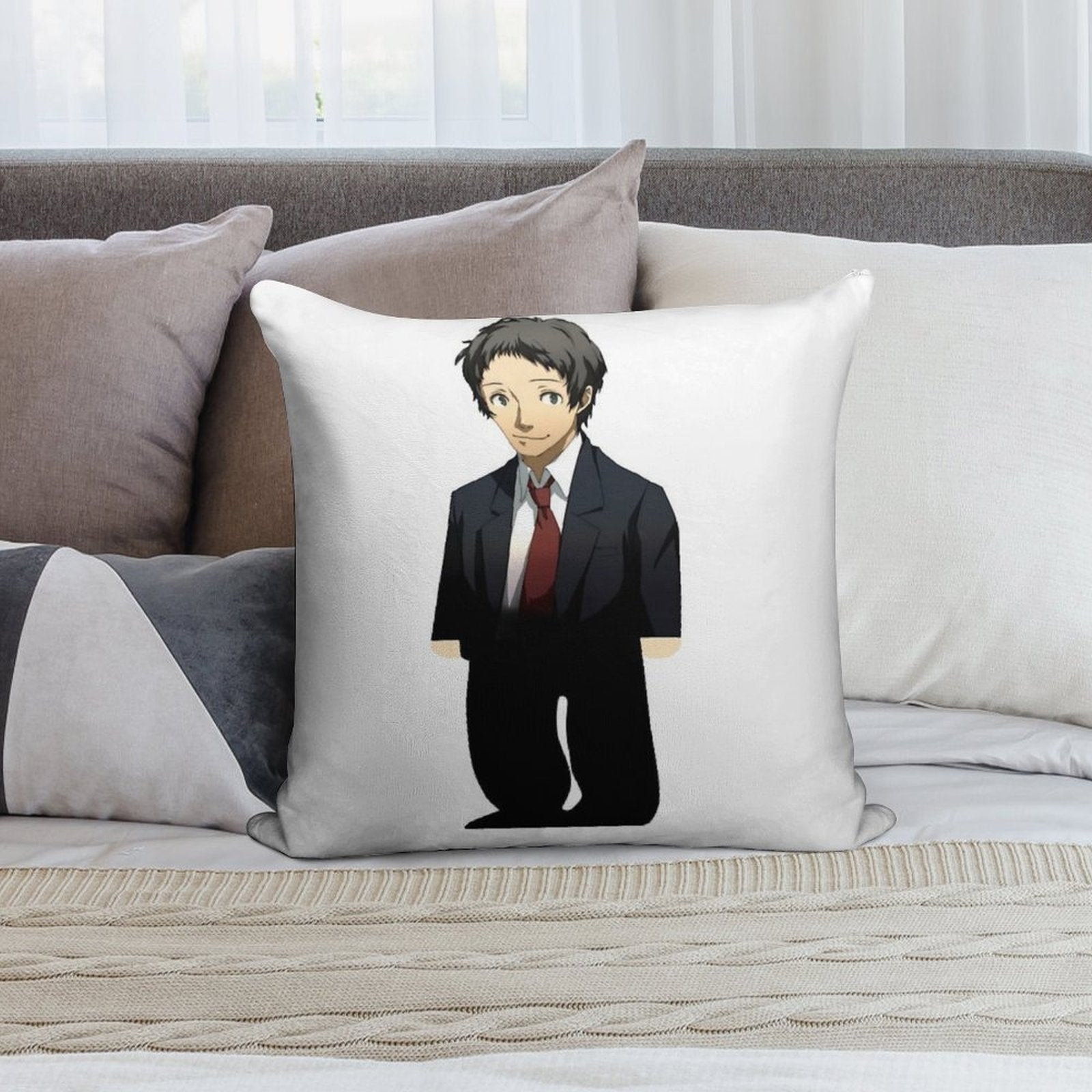 Adachi From Persona Soft Anti-Pilling Throw Pillow