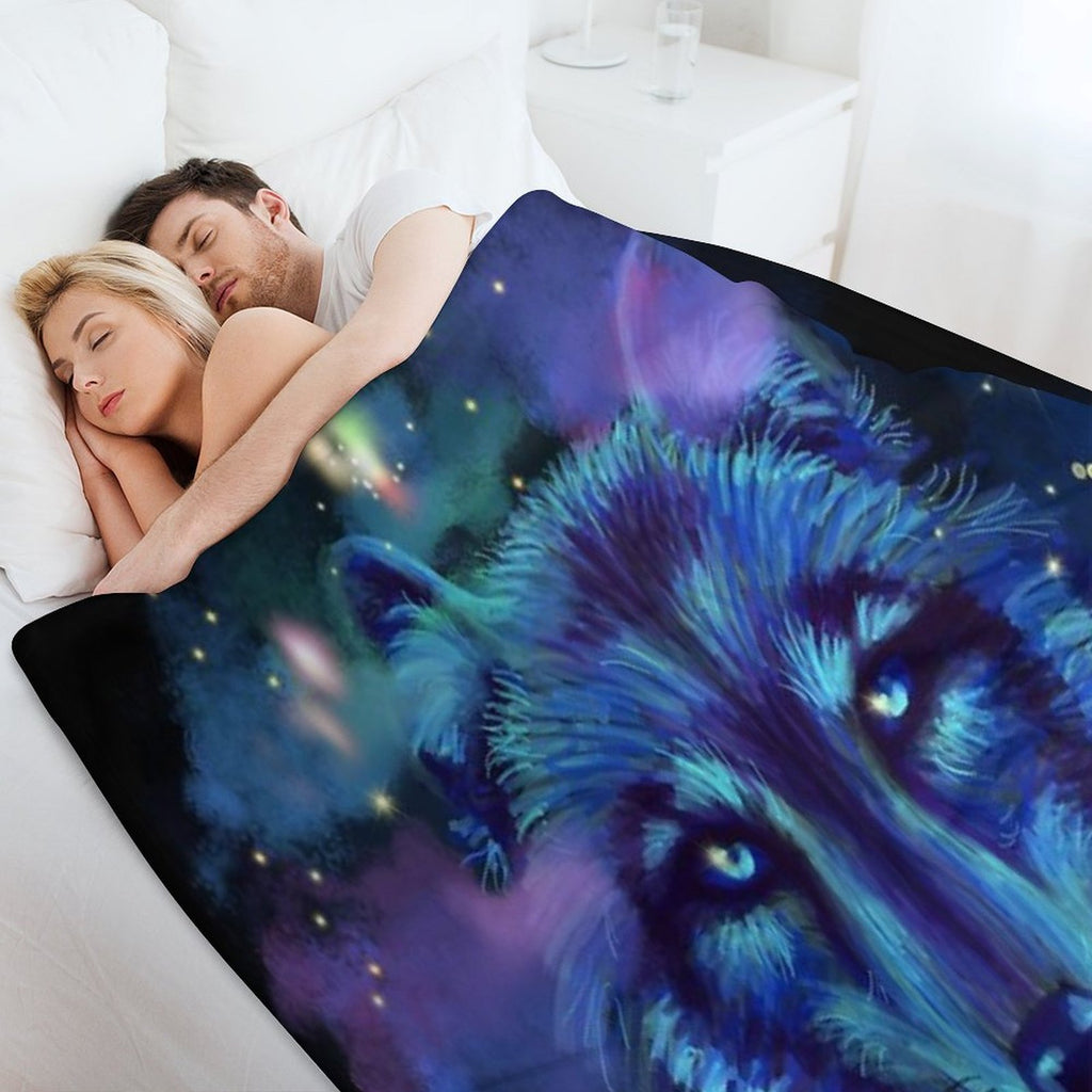 Astral Wolf Velvety-soft Throw Blanket