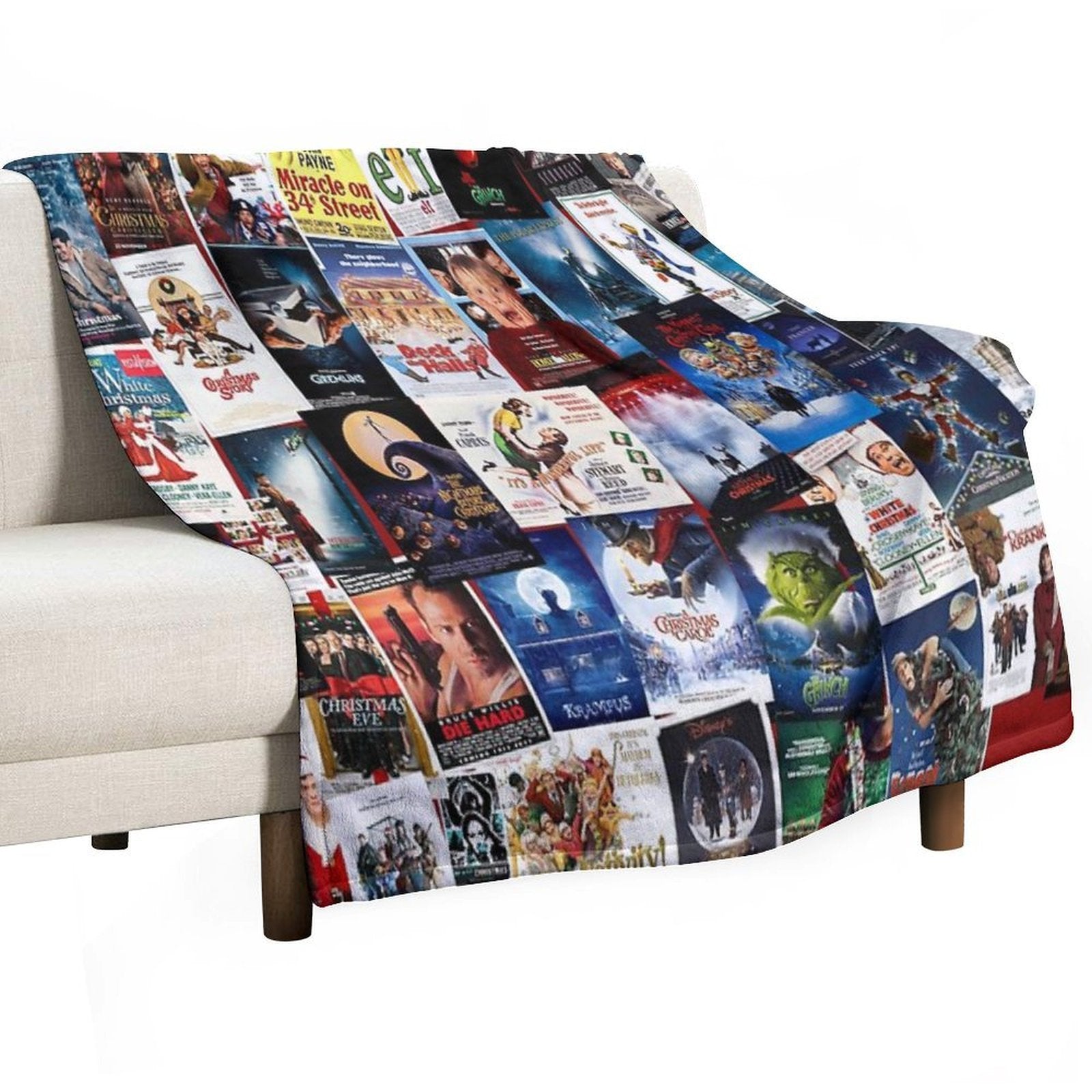 Christmas Film Collage Shrink-resistant Throw Blanket