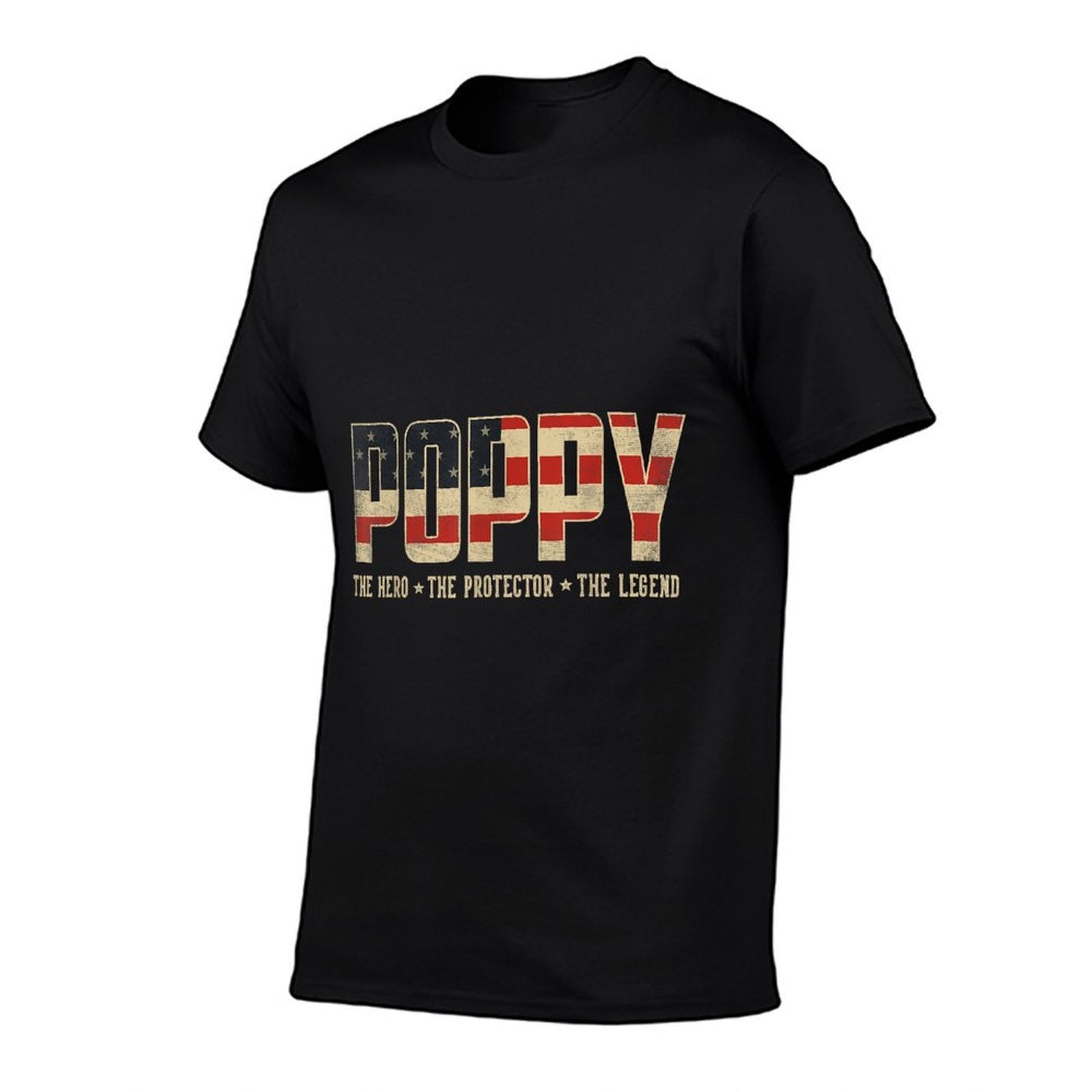 Poppy Protector Hero Legend USA Poppy Fathers Day  Ribbed Collar T-Shirt