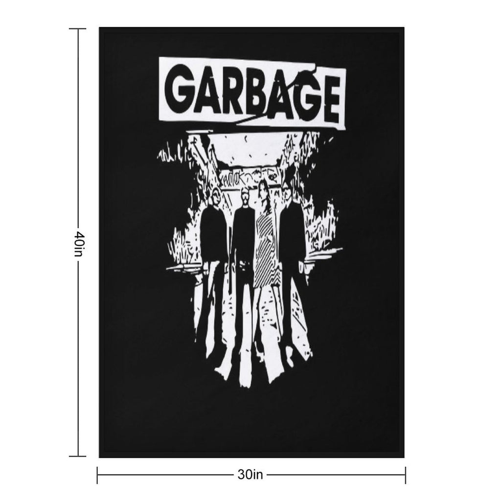 Garbage Band Painting Black And White Four Member Plush Throw Blanket