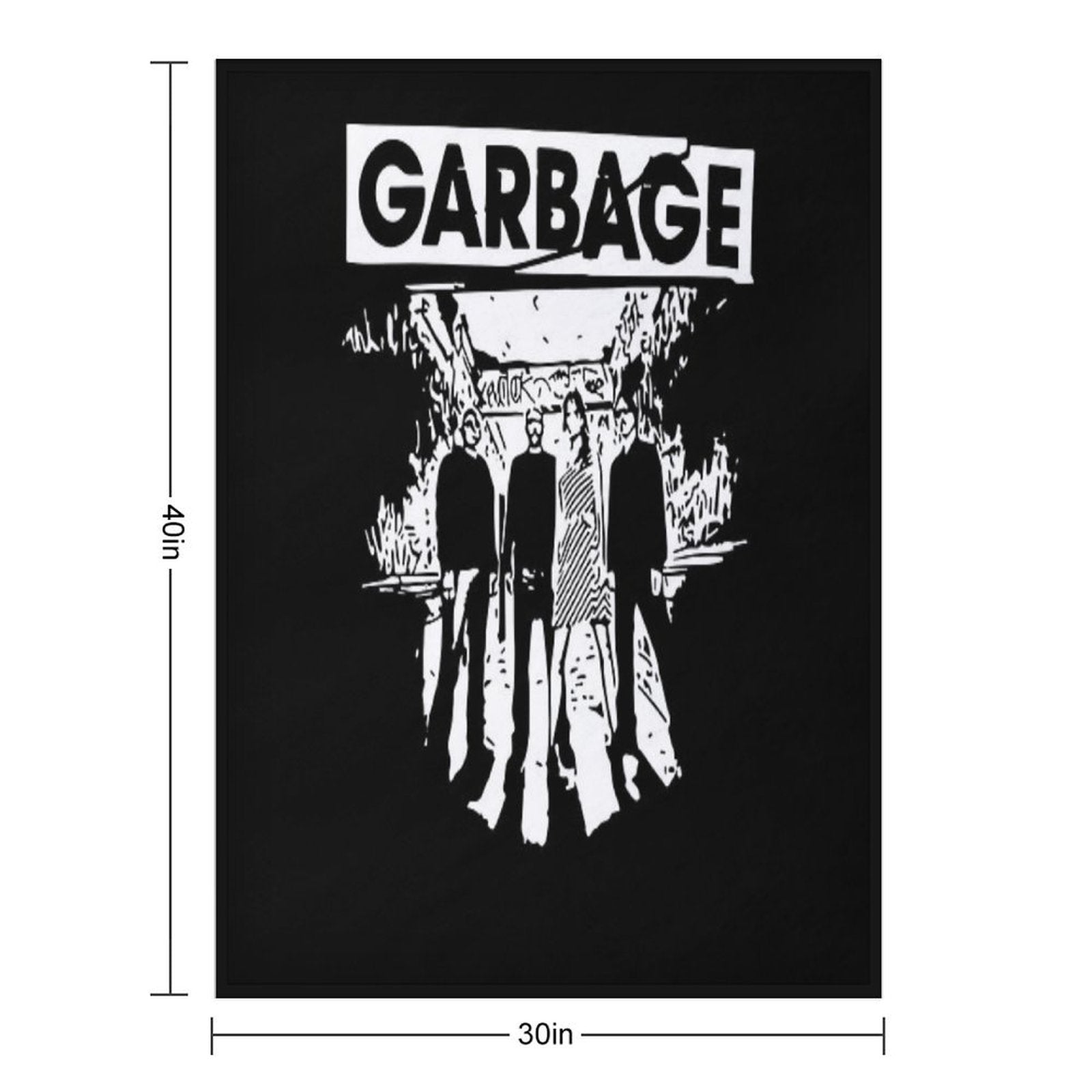 Garbage Band Painting Black And White Four Member Plush Throw Blanket