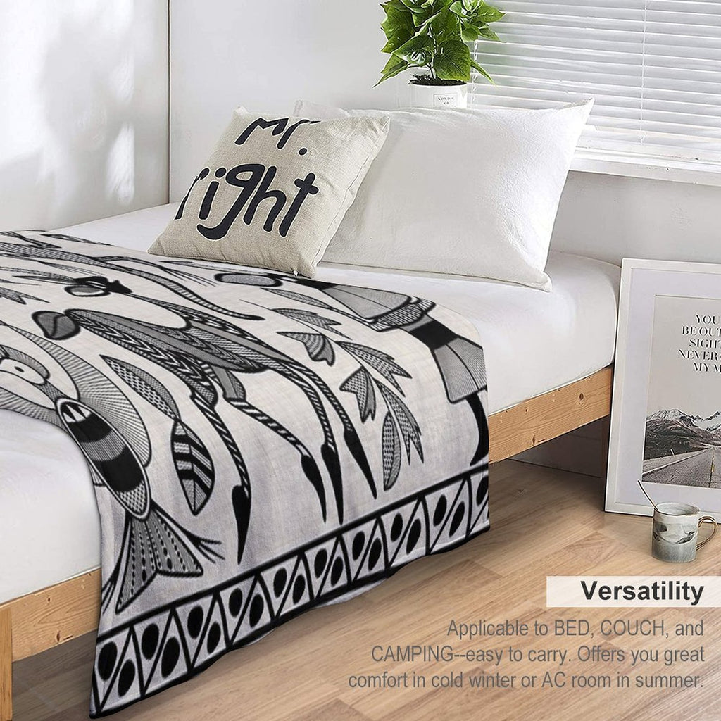African Senufo Korhogo Tribal Ethnic Art Shrink-resistant Throw Blanket
