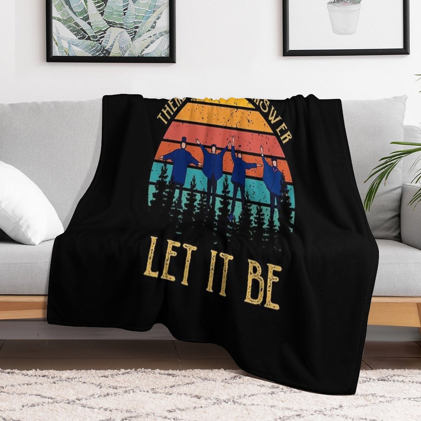 Vintage There Will Be An Answer Let It Be Premium Throw Blanket