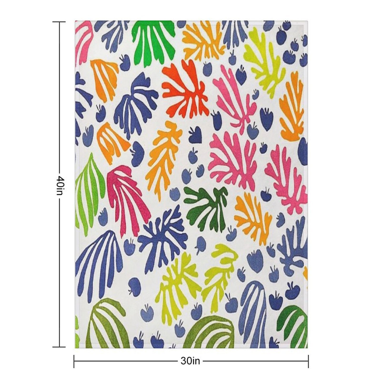 Matisse Floral Pattern Wrinkle-free Throw Blanket