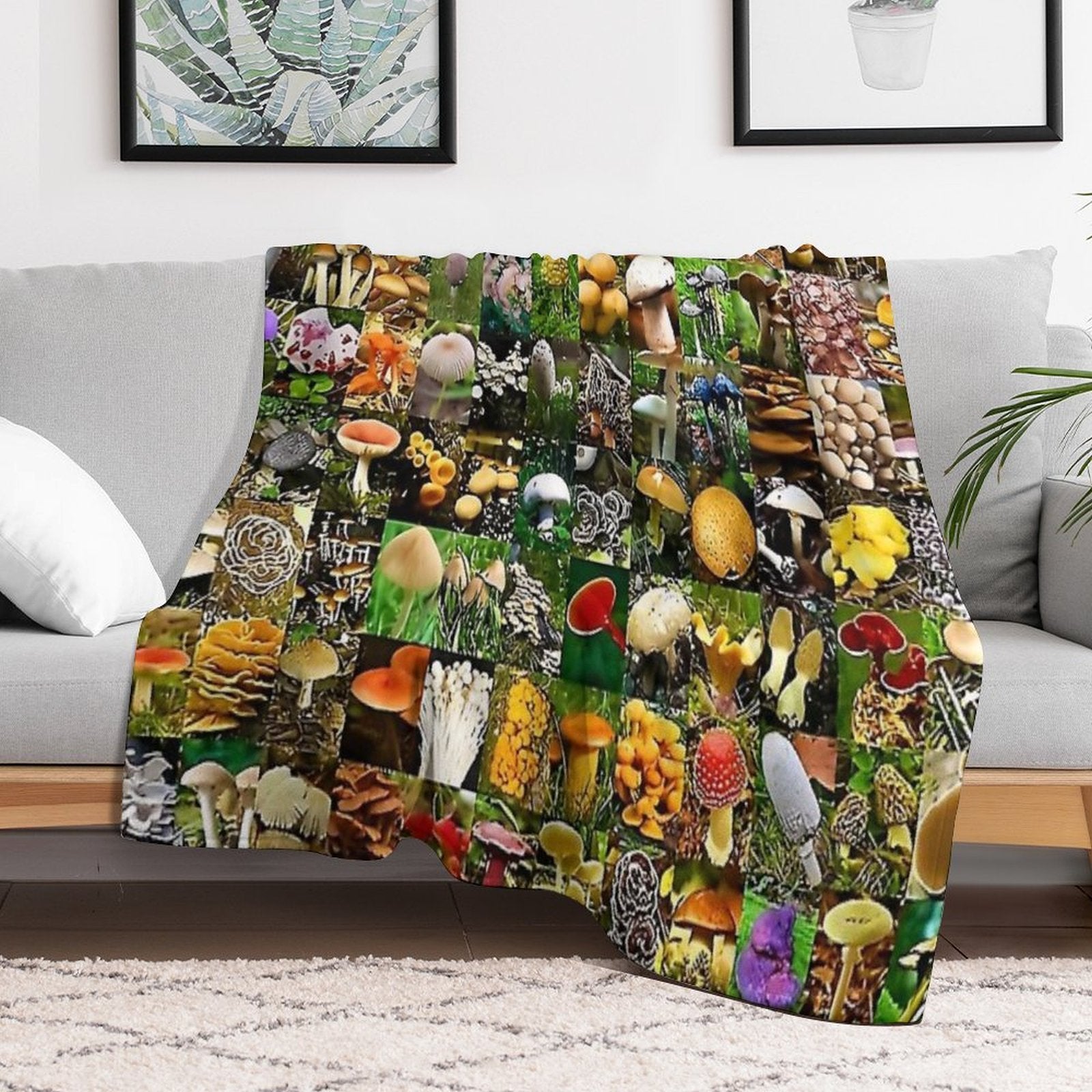 Mushrooms of The World Versatility Throw Blanket