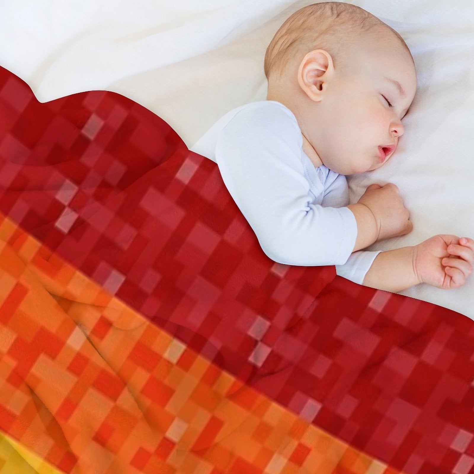 Seamless Repeating LGBTQ Pride Rainbow Pixel Flag Background Machine-washable Throw Blanket