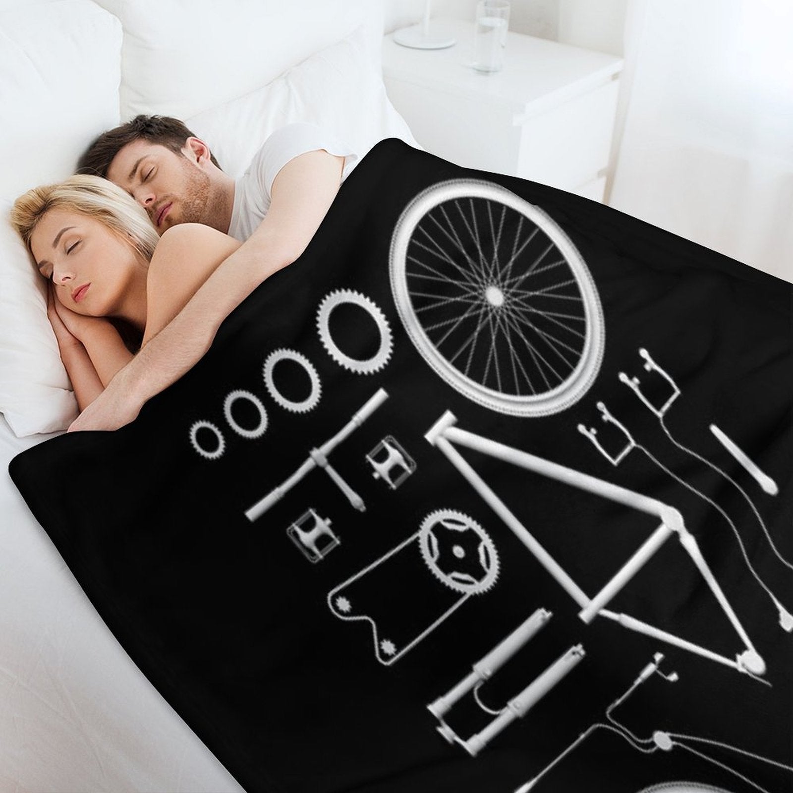 Bike Exploded Shrink-resistant Throw Blanket