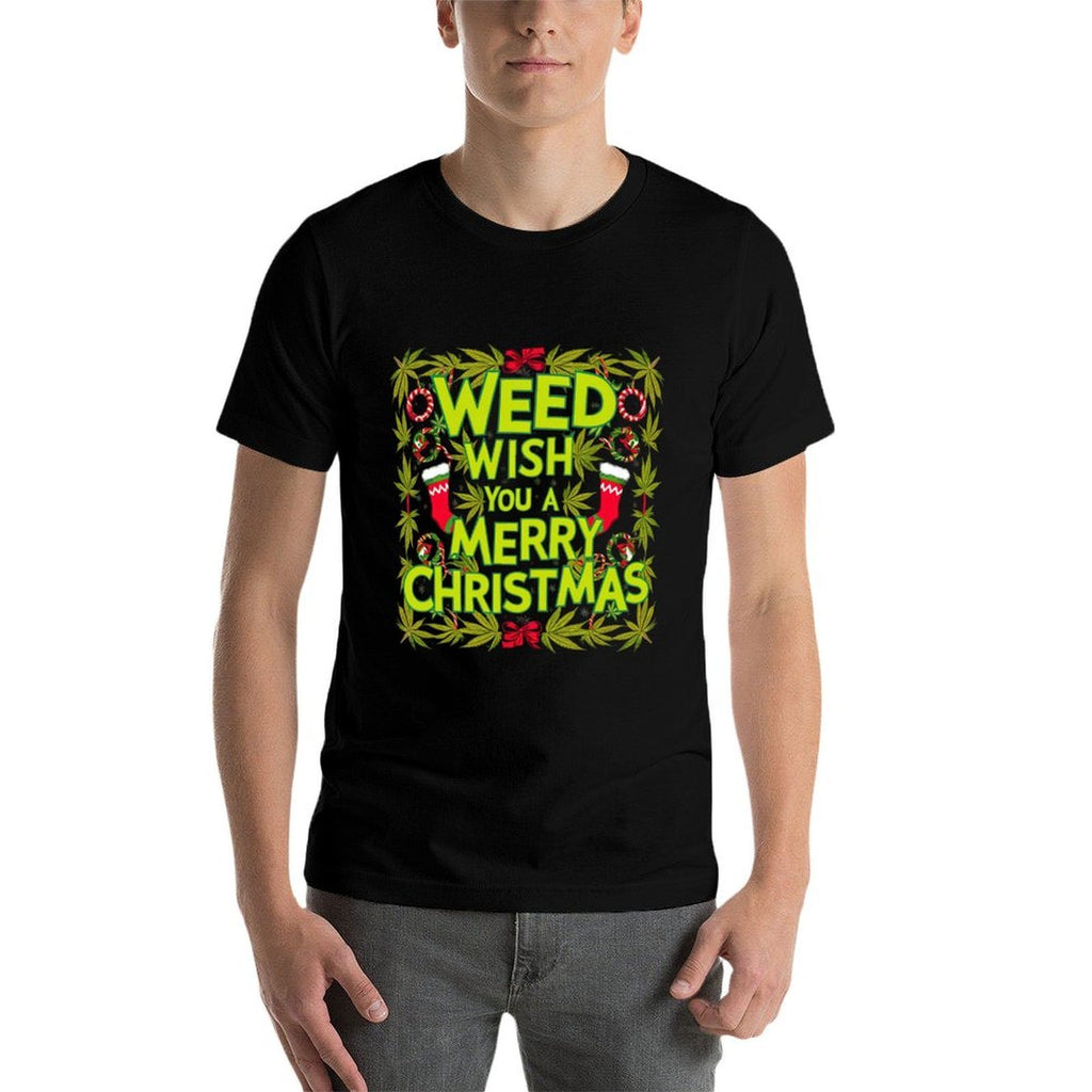 Ugly Christmas Weed Leaf 420 Cannabis Marijuana Stoner Gifts  Vintage-inspired T-Shirt