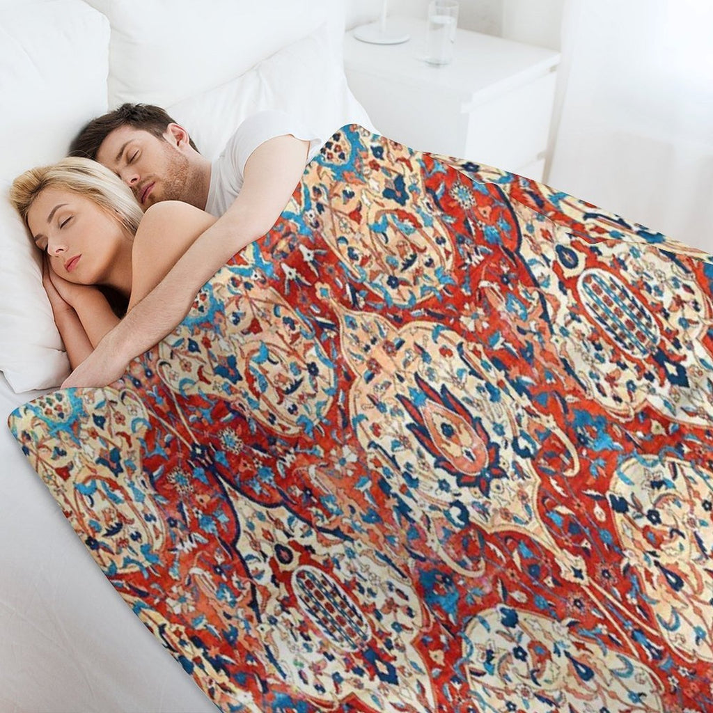 Tabriz  Azerbaijan Northwest Persian Rug Print Wrinkle-free Throw Blanket