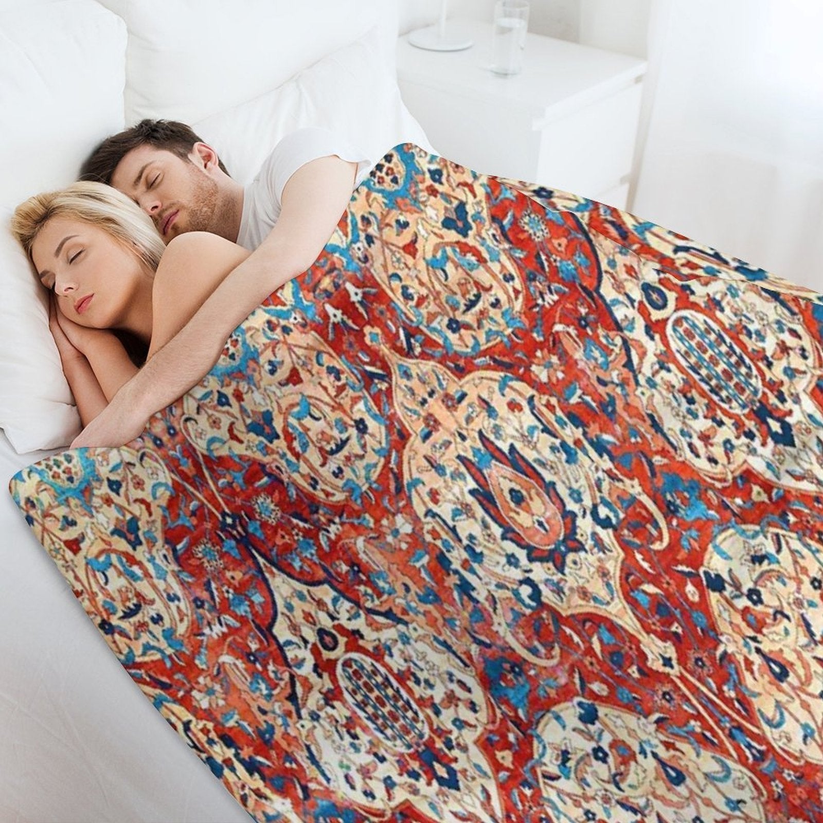 Tabriz  Azerbaijan Northwest Persian Rug Print Wrinkle-free Throw Blanket